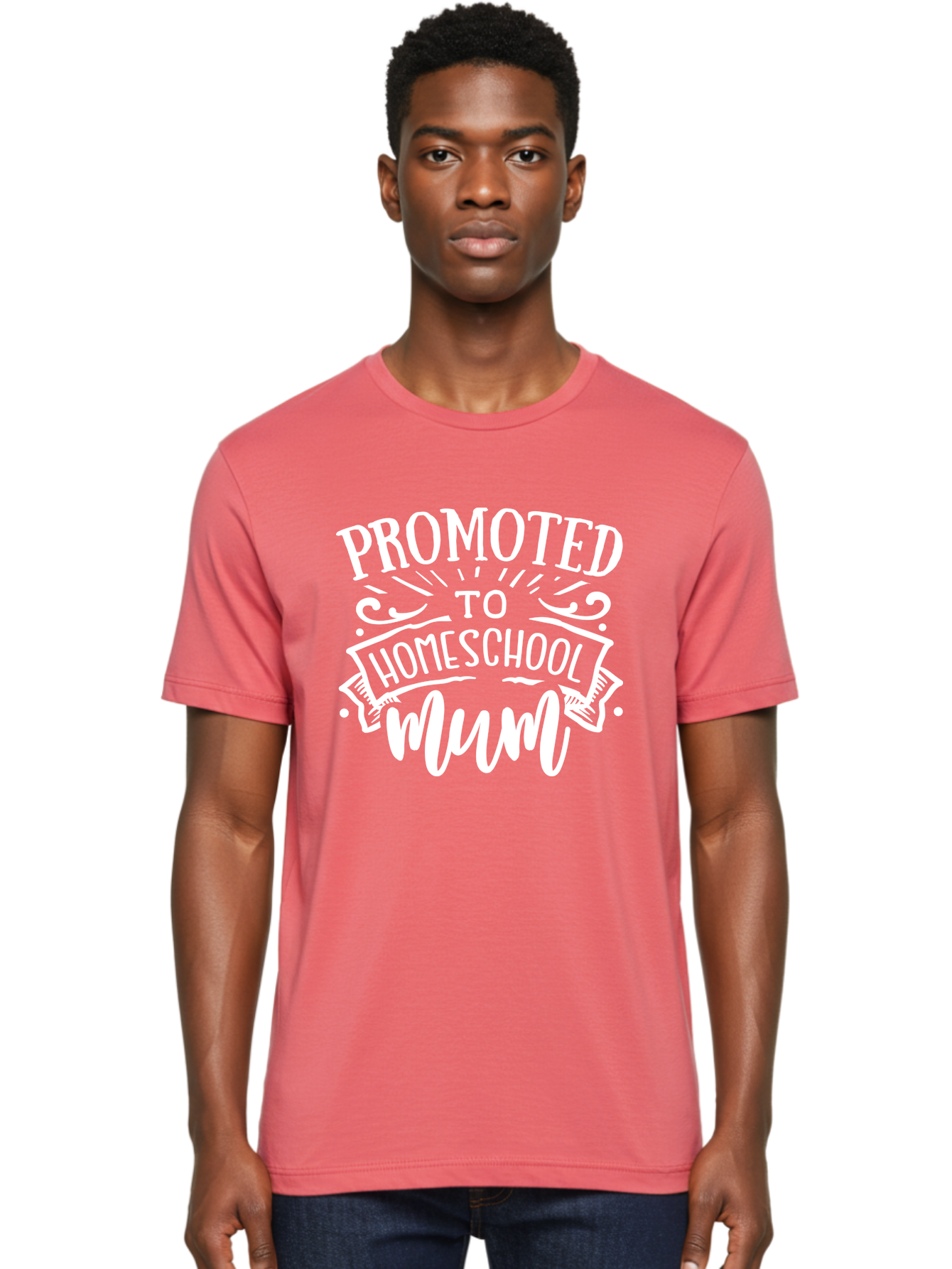 Promoted-To-Homeschool-Mum Men'S Graphic Tee, 100% Cotton, Comfortable Casual Summer Wear, Machine Washable, Homeschool Mom, Promoted To Homeschool Mum, Homeschooling, Mom Life, Parenting, Education, Funny Quote, Humorous Saying Aab420