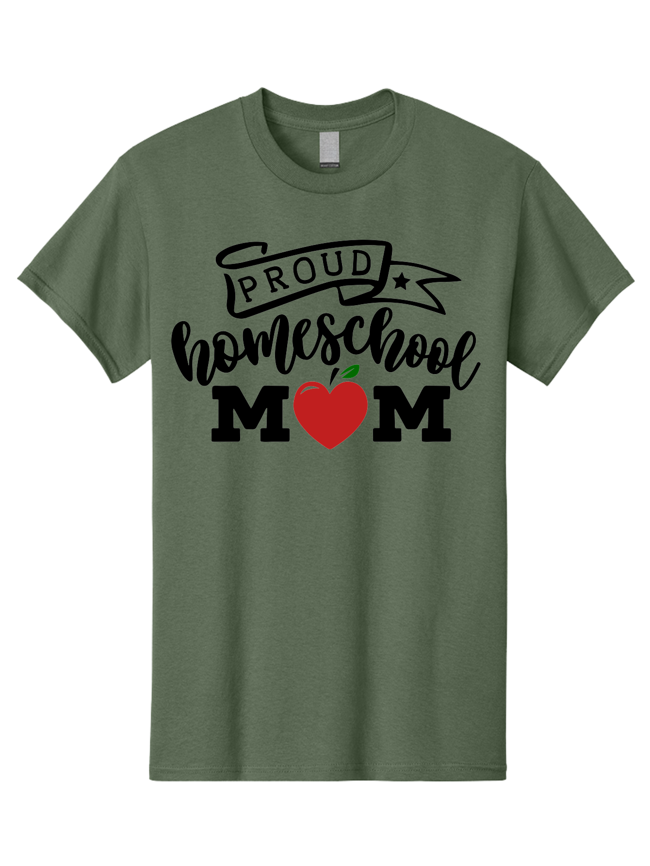 Proud-Homeschool-Mom-3 Men'S Graphic Tee, 100% Cotton, Comfortable Casual Summer Wear, Machine Washable, Homeschool Mom, Proud Parent, Homeschooling, Parenting, Education, Apple, Mother, Proud Homeschool Mom, Family, Love Aab423