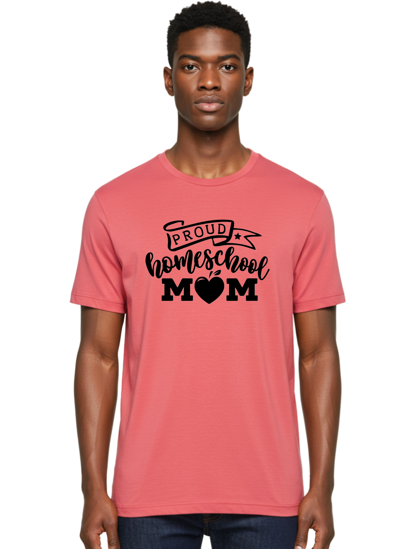 Proud-Homeschool-Mom Men'S Graphic Tee, 100% Cotton, Comfortable Casual Summer Wear, Machine Washable, Homeschool Mom, Proud Parent, Apple Of My Eye, Home Education, Parenting Pride, Mom Love, Education Support, Heart Of The Home Aab424