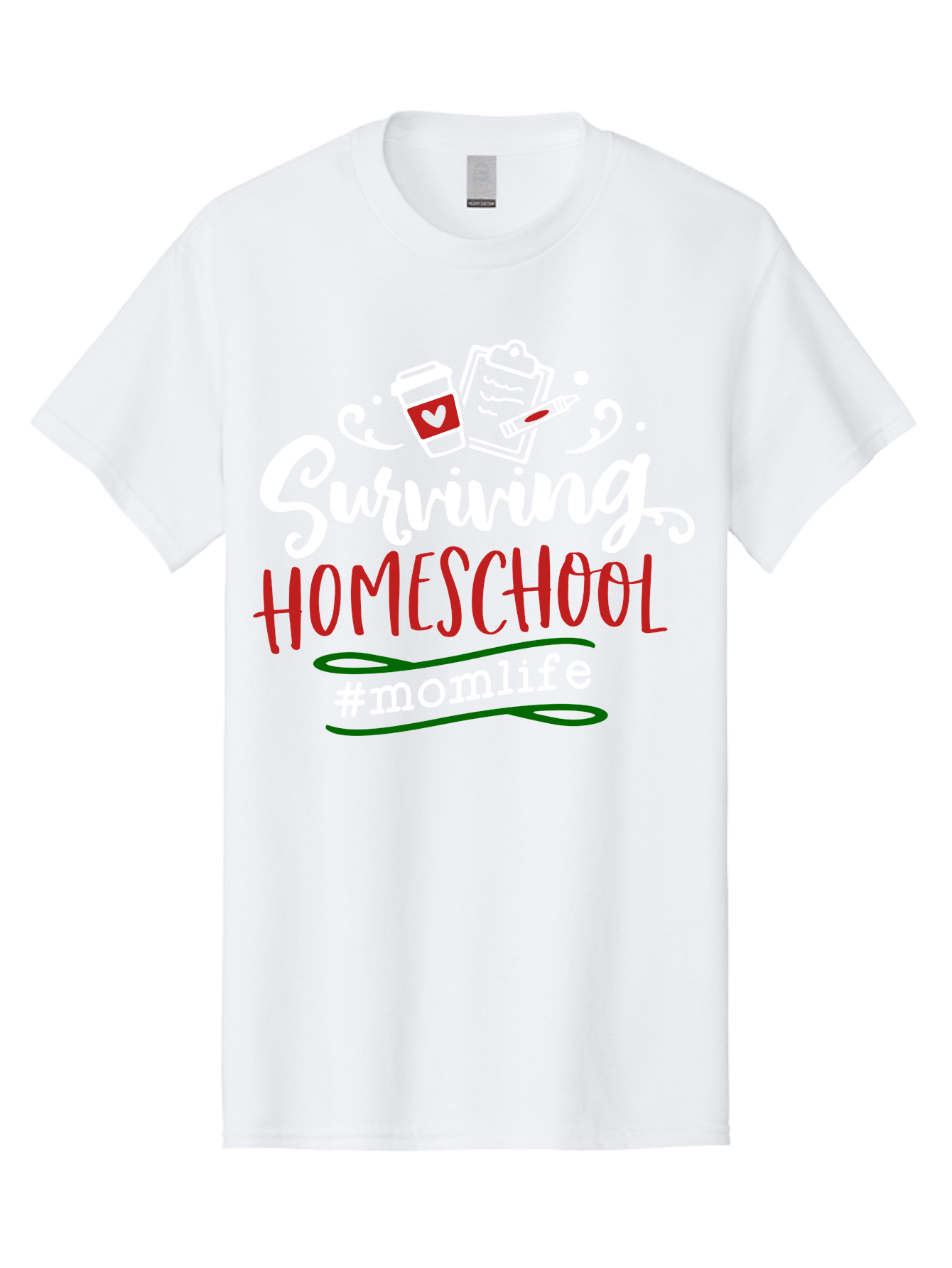 Surviving-Homeschool-6 Men'S Graphic Tee, 100% Cotton, Comfortable Casual Summer Wear, Machine Washable, Homeschooling, Mom Life, Parenting, Education, Teaching, Coffee Culture, Self-Care, Family Bonding, Alternative Education Aab437