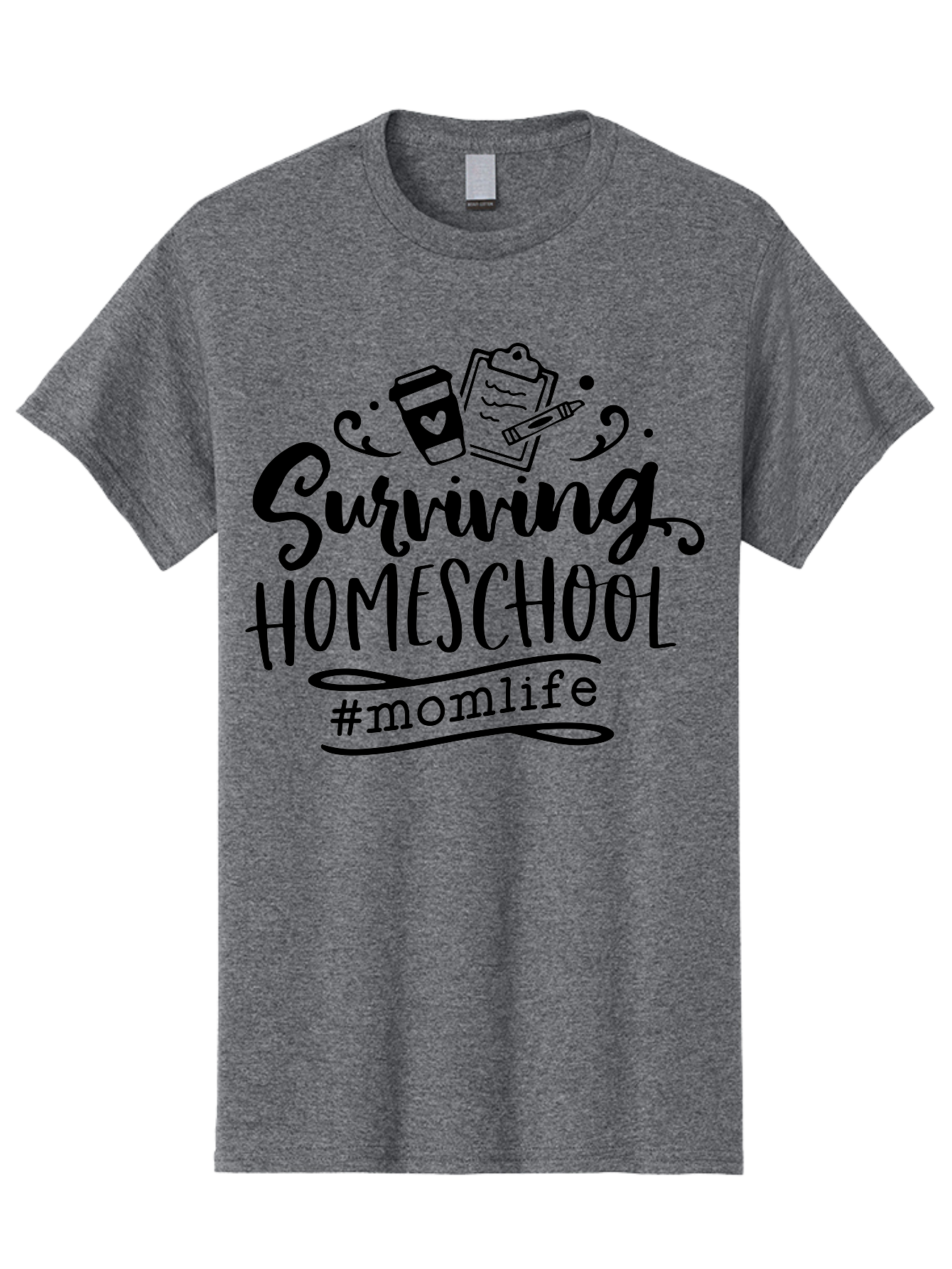 Surviving-Homeschool Men'S Graphic Tee, 100% Cotton, Comfortable Casual Summer Wear, Machine Washable, Homeschooling, Mom Life, Parenting, Education, Coffee Culture, Momlife, Modern Parenting, Family Life, Homeschool Mom Aab441
