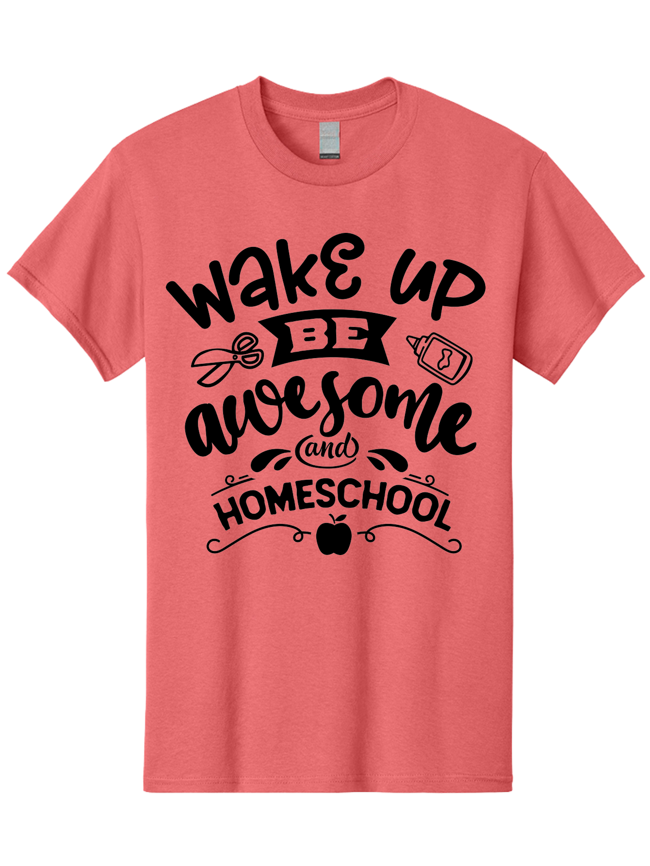 Wake-Up-Be-Awesome-And-Homeschool-3 Men'S Graphic Tee, 100% Cotton, Comfortable Casual Summer Wear, Machine Washable, Homeschool Inspiration, Motivational Quote, Education Encouragement, Morning Motivation, Learning At Home, Homeschooling, Aab454