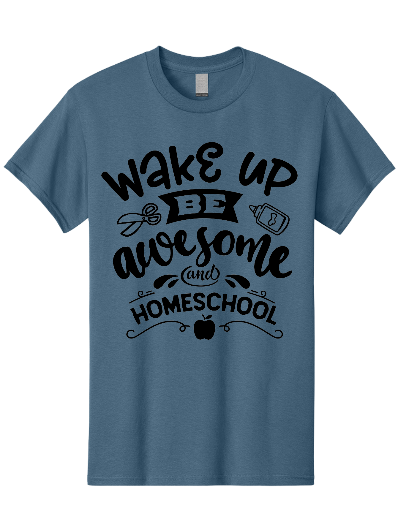 Wake-Up-Be-Awesome-And-Homeschool-3 Men'S Graphic Tee, 100% Cotton, Comfortable Casual Summer Wear, Machine Washable, Homeschool Inspiration, Motivational Quote, Education Encouragement, Morning Motivation, Learning At Home, Homeschooling, Aab454