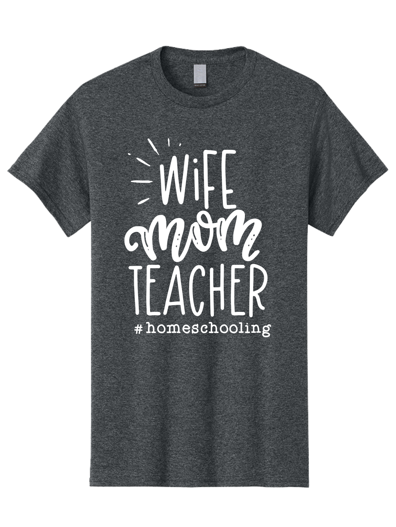 Wife-Mom-Teacher-Homeschooling Men'S Graphic Tee, 100% Cotton, Comfortable Casual Summer Wear, Machine Washable, Homeschooling Mom, Wife And Mother, Teacher Inspiration, Homeschooling Lifestyle, Parenting Goals, Mom Life, Teacher Life Aab457