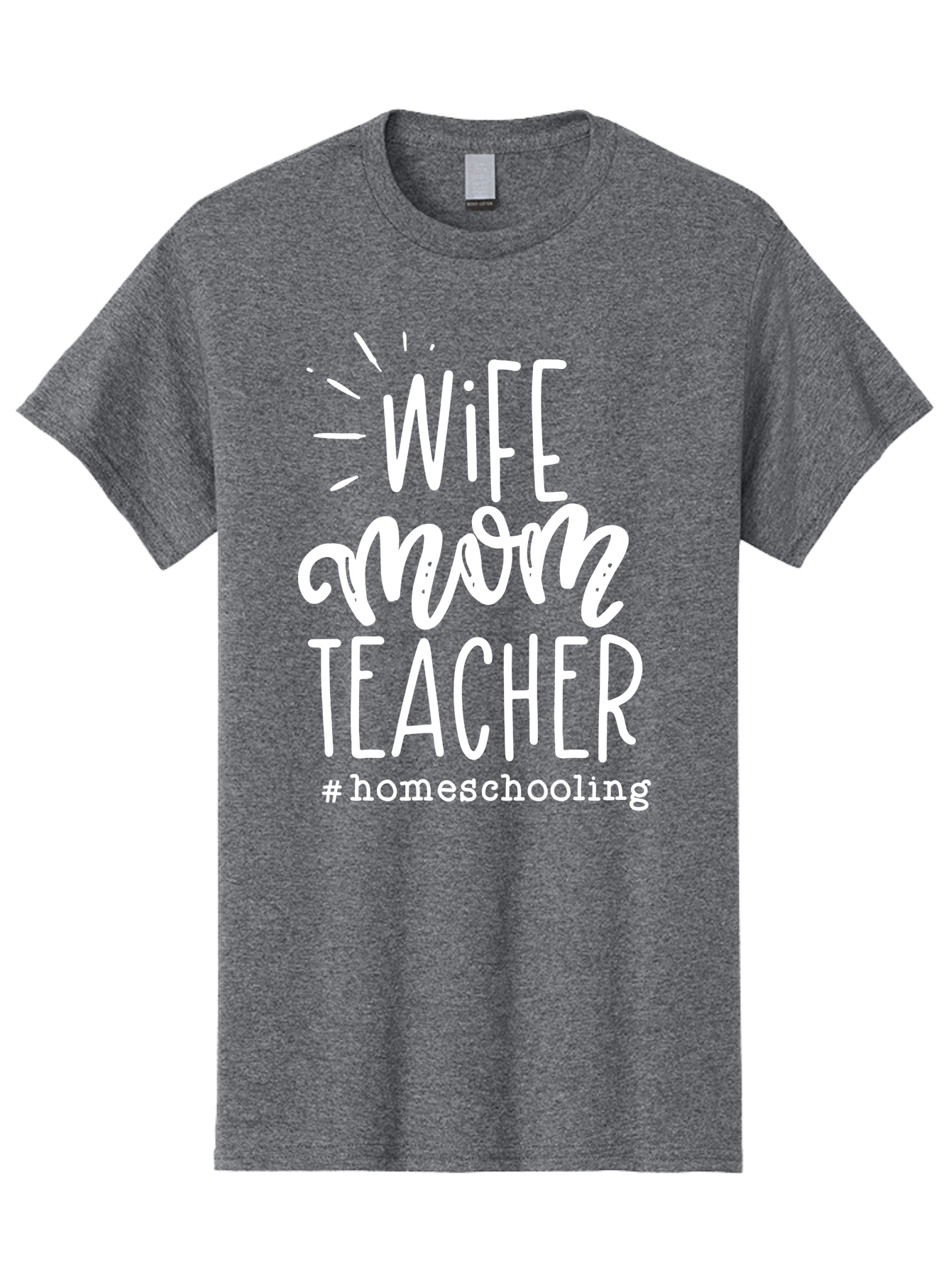Wife-Mom-Teacher-Homeschooling Men'S Graphic Tee, 100% Cotton, Comfortable Casual Summer Wear, Machine Washable, Homeschooling Mom, Wife And Mother, Teacher Inspiration, Homeschooling Lifestyle, Parenting Goals, Mom Life, Teacher Life Aab457