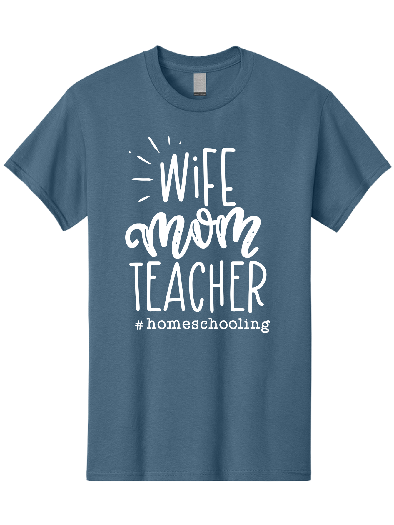 Wife-Mom-Teacher-Homeschooling Men'S Graphic Tee, 100% Cotton, Comfortable Casual Summer Wear, Machine Washable, Homeschooling Mom, Wife And Mother, Teacher Inspiration, Homeschooling Lifestyle, Parenting Goals, Mom Life, Teacher Life Aab457