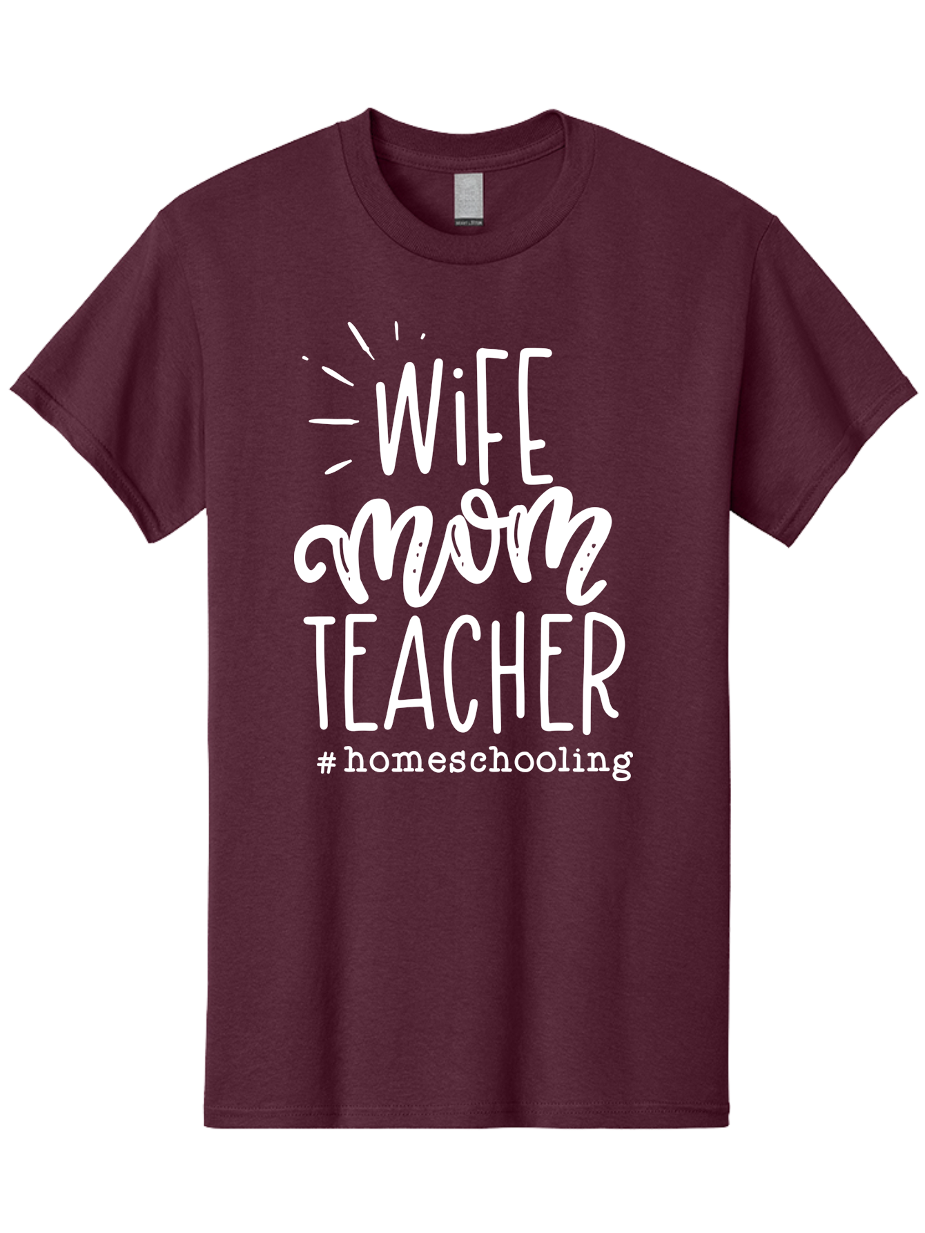 Wife-Mom-Teacher-Homeschooling Men'S Graphic Tee, 100% Cotton, Comfortable Casual Summer Wear, Machine Washable, Homeschooling Mom, Wife And Mother, Teacher Inspiration, Homeschooling Lifestyle, Parenting Goals, Mom Life, Teacher Life Aab457