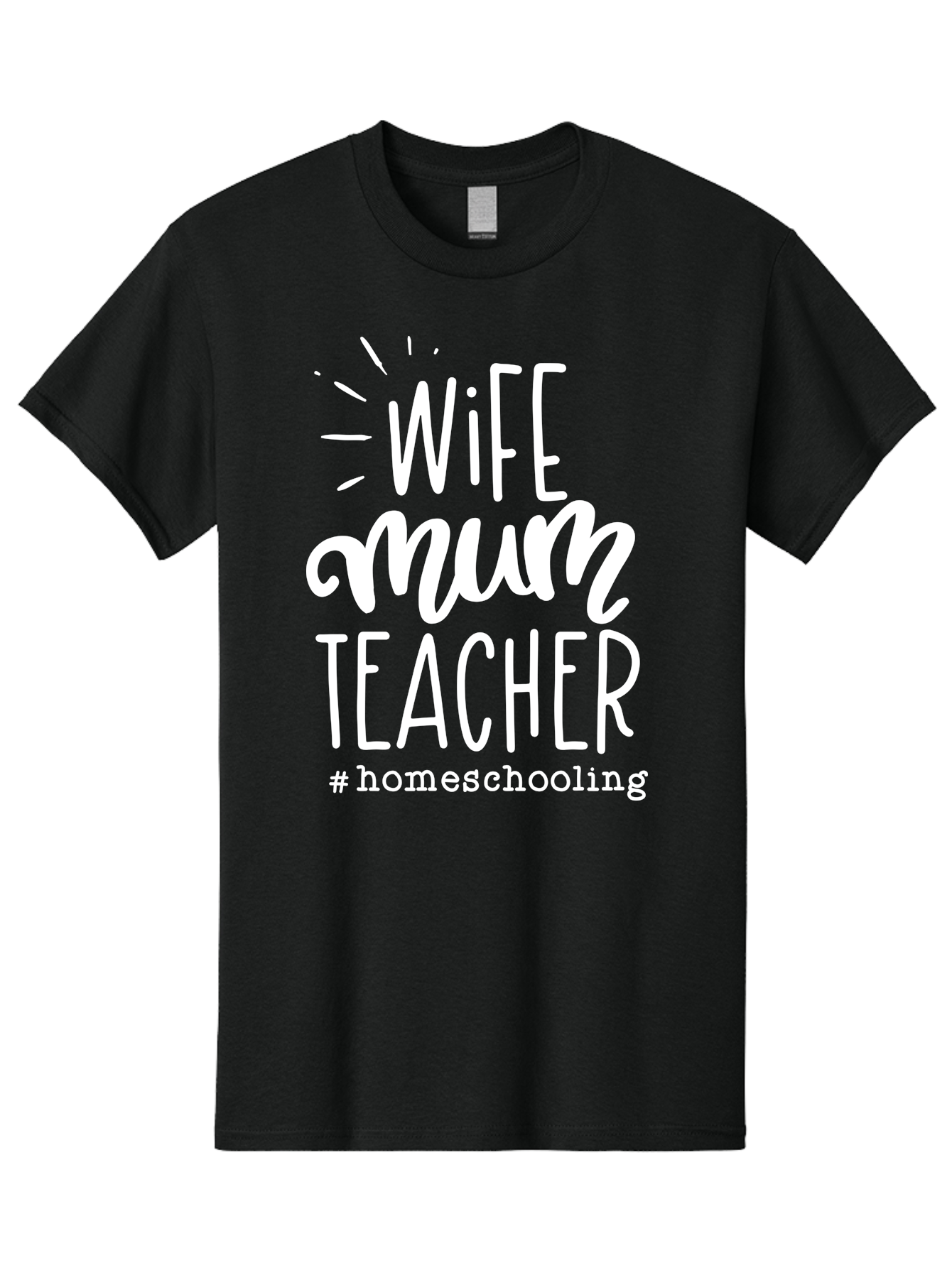Wife-Mum-Teacher-Homeschooling Men'S Graphic Tee, 100% Cotton, Comfortable Casual Summer Wear, Machine Washable, Wife, Mum, Teacher, Homeschooling, Family Roles, Teaching At Home, Modern Parenting, Family Values Aab458