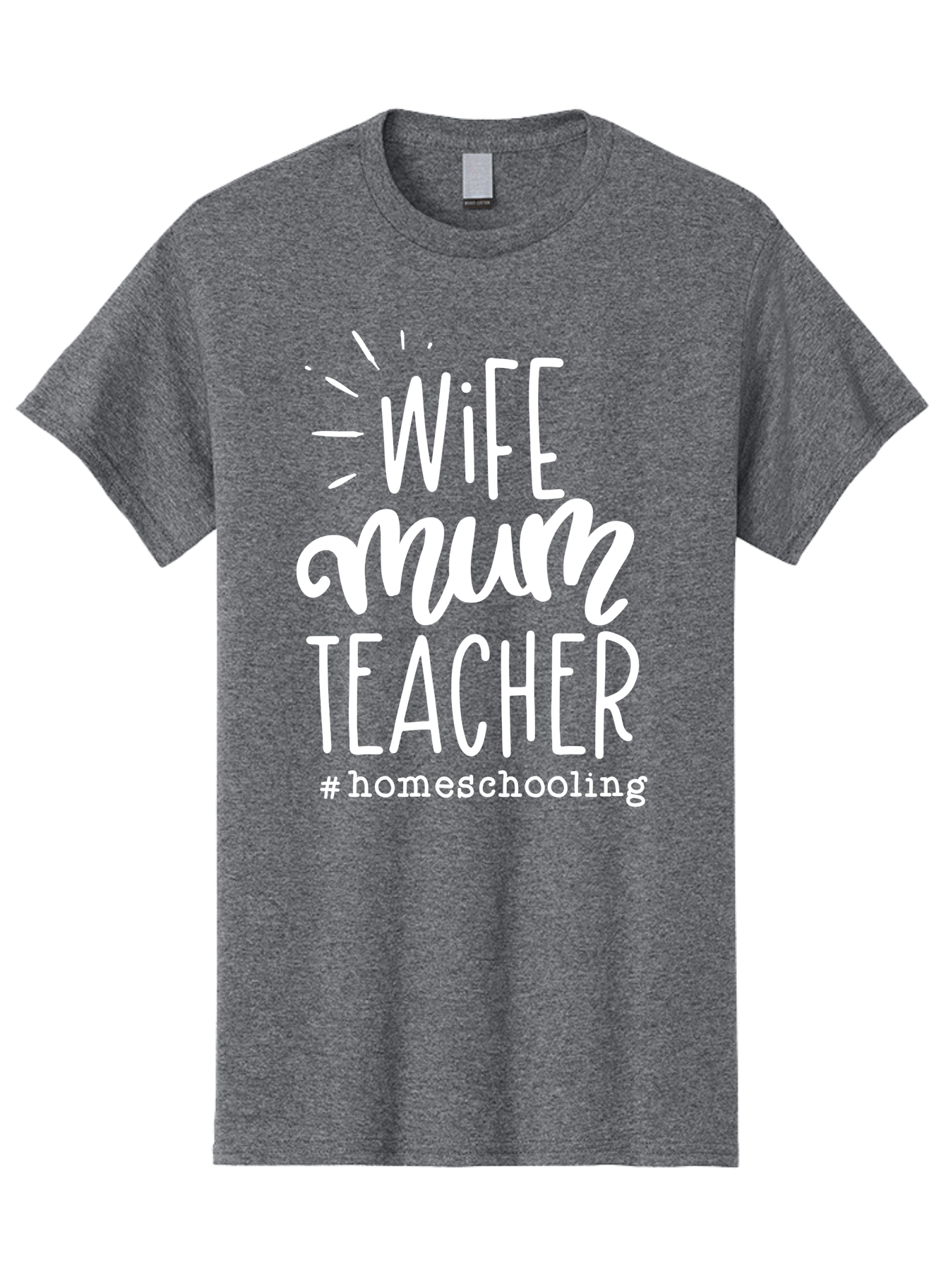 Wife-Mum-Teacher-Homeschooling Men'S Graphic Tee, 100% Cotton, Comfortable Casual Summer Wear, Machine Washable, Wife, Mum, Teacher, Homeschooling, Family Roles, Teaching At Home, Modern Parenting, Family Values Aab458