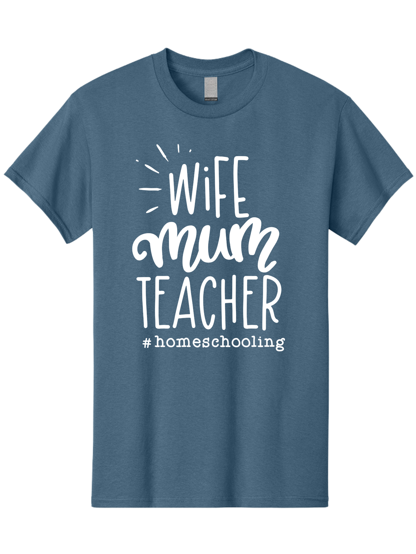 Wife-Mum-Teacher-Homeschooling Men'S Graphic Tee, 100% Cotton, Comfortable Casual Summer Wear, Machine Washable, Wife, Mum, Teacher, Homeschooling, Family Roles, Teaching At Home, Modern Parenting, Family Values Aab458