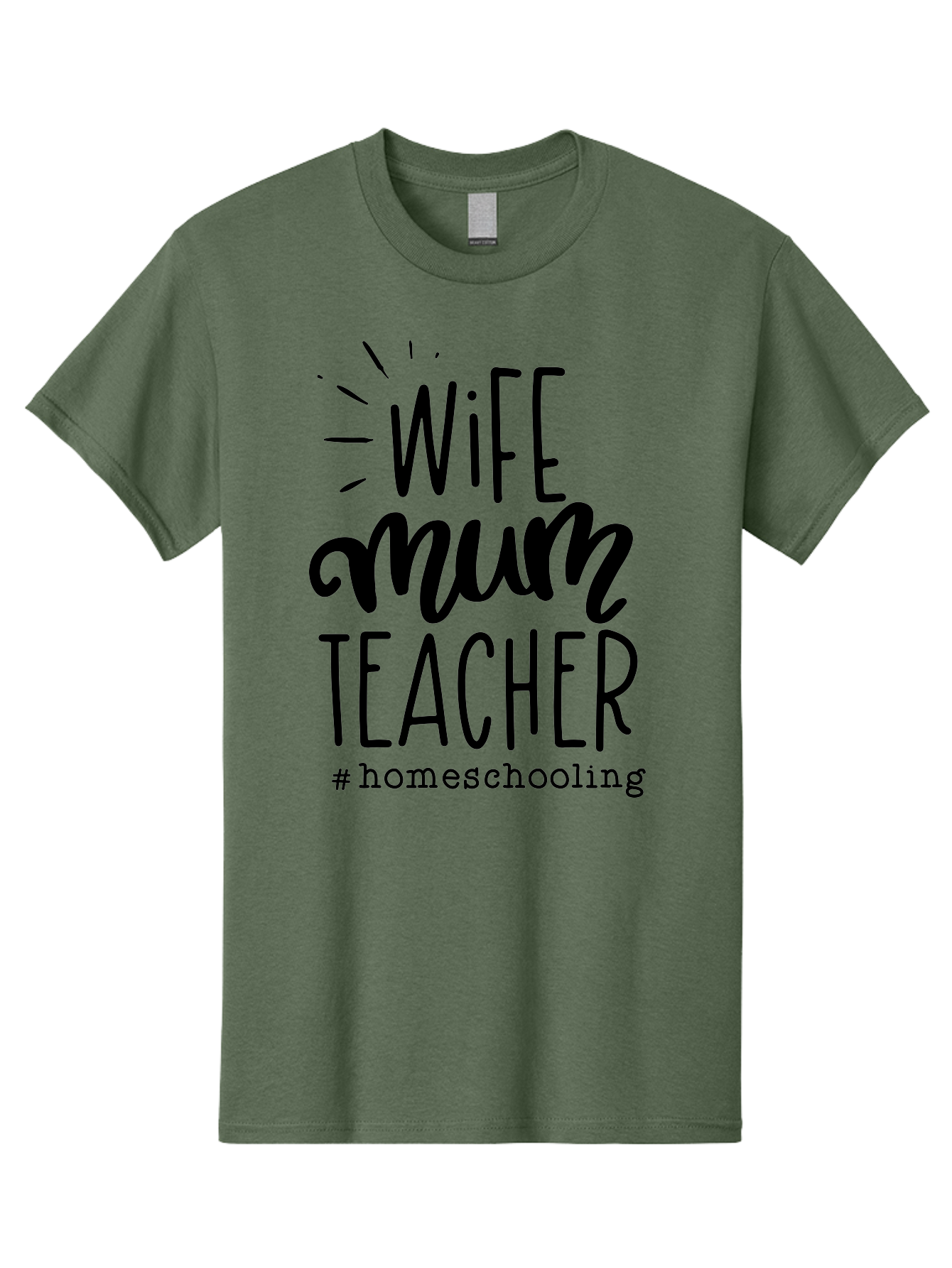Wife-Mum-Teacher Men'S Graphic Tee, 100% Cotton, Comfortable Casual Summer Wear, Machine Washable, Homeschooling Mom, Wife And Teacher, Modern Family, Home Education, Parenting Roles, Inspirational Quote, Homeschooling Lifestyle Aab459