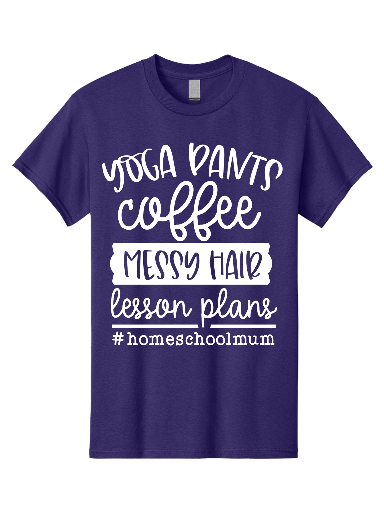 Yoga-Pants-Coffee-Messy-Hair-Lesson-Plans Men'S Graphic Tee, 100% Cotton, Comfortable Casual Summer Wear, Machine Washable, Homeschooling Mom, Yoga Pants, Messy Bun, Coffee Break, Lesson Plans, Mom Life, Homeschooling Lifestyle, Aab460