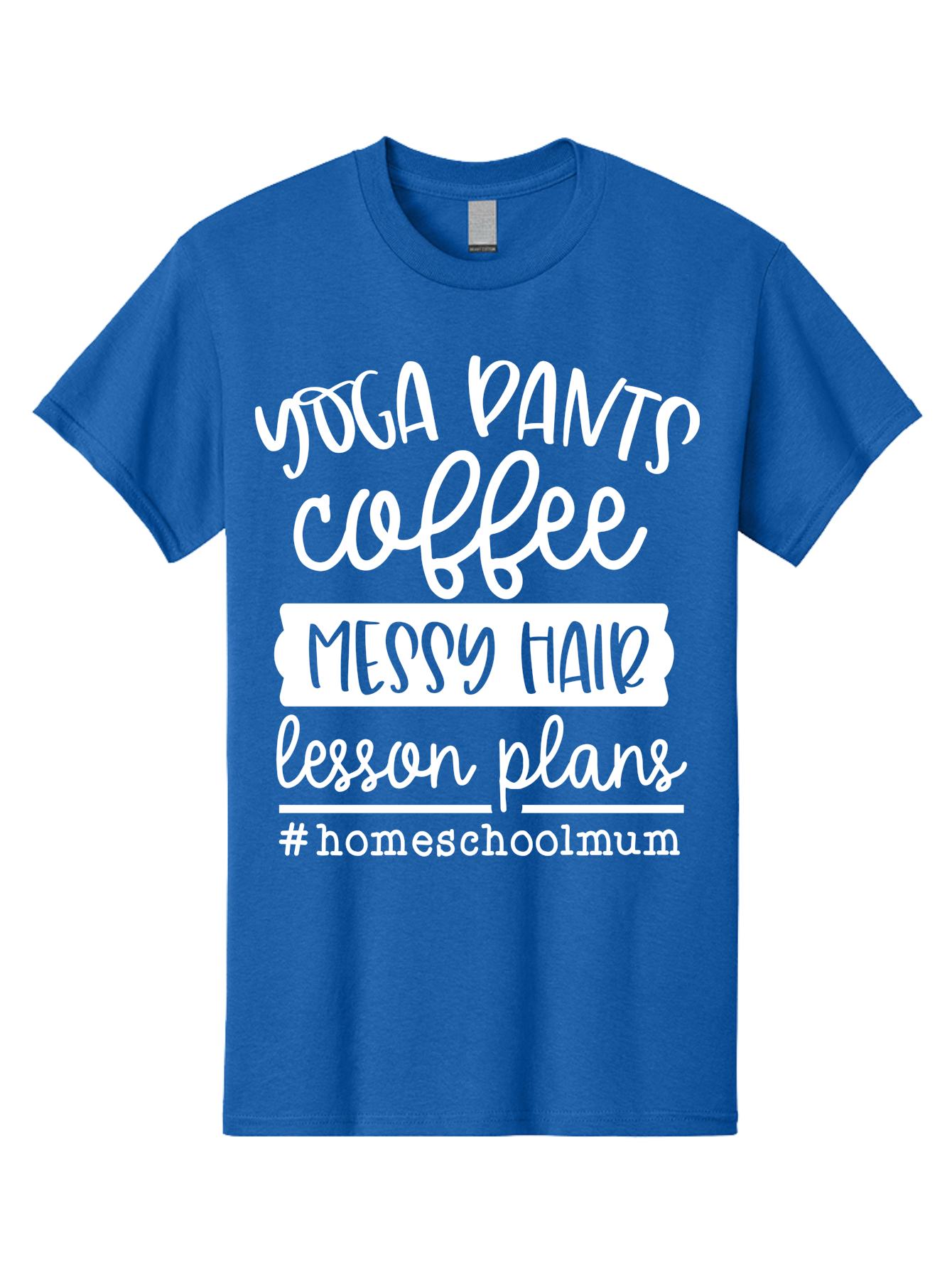 Yoga-Pants-Coffee-Messy-Hair-Lesson-Plans Men'S Graphic Tee, 100% Cotton, Comfortable Casual Summer Wear, Machine Washable, Homeschooling Mom, Yoga Pants, Messy Bun, Coffee Break, Lesson Plans, Mom Life, Homeschooling Lifestyle, Aab460