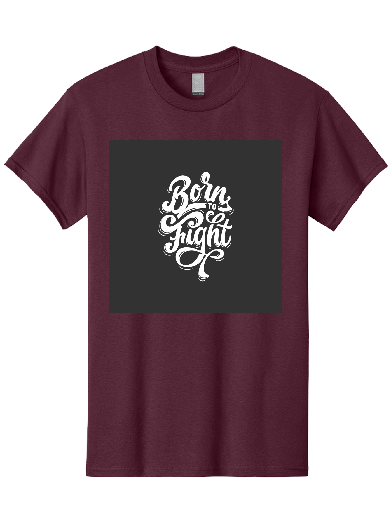 Born-To-Fight Men'S Graphic Tee, 100% Cotton, Comfortable Casual Summer Wear, Machine Washable, Motivational Quote, Inspirational Phrase, Bold Typography, White Lettering, Dark Background, Stylized Font, Fighting Spirit, Motivational Words Aab462