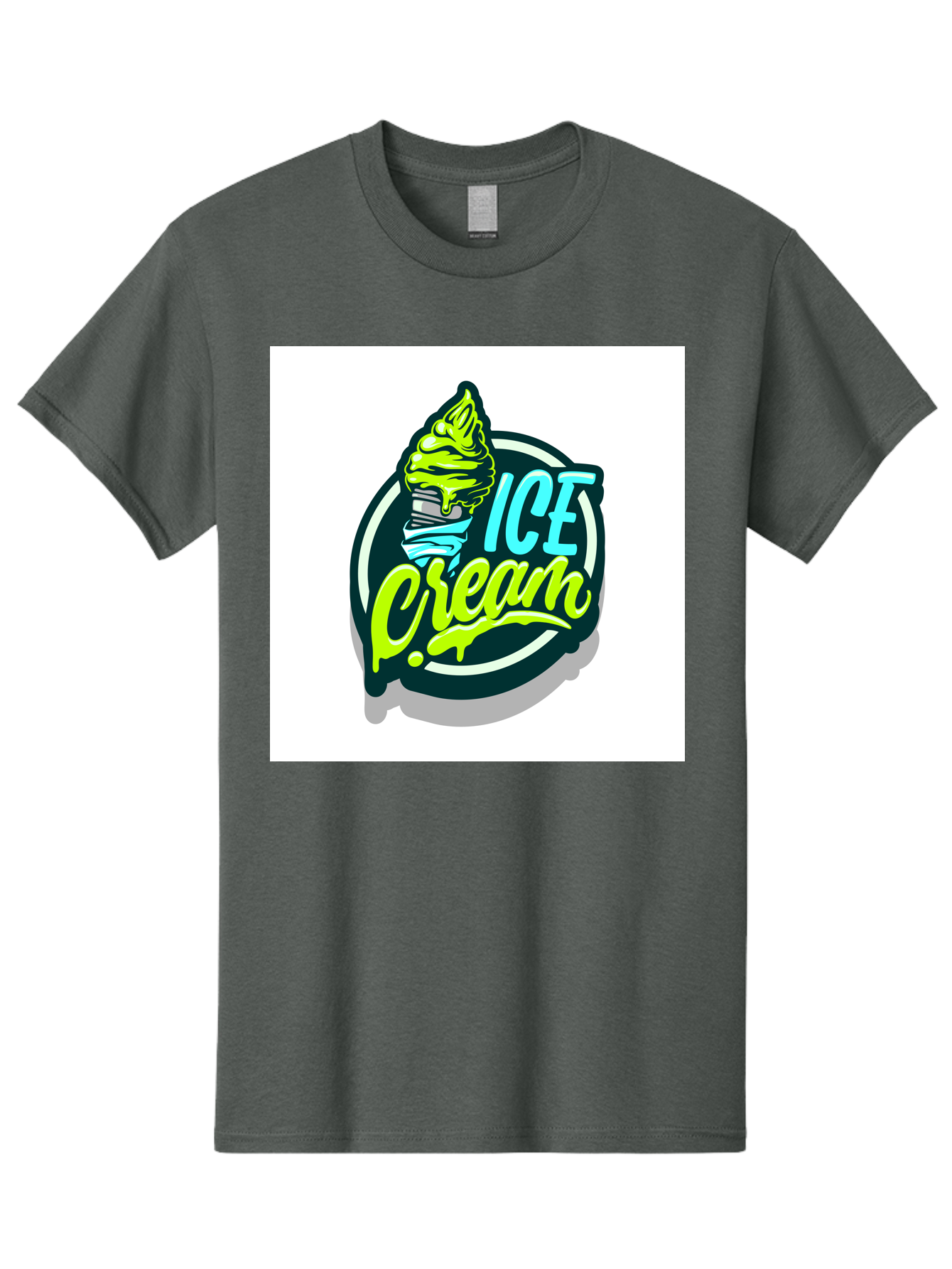 Ice-Cream Men'S Graphic Tee, 100% Cotton, Comfortable Casual Summer Wear, Machine Washable, Ice Cream Cone, Sweet Treats, Dessert Lovers, Frozen Yogurt, Creamy Texture, Colorful Graphics, Playful Design, Sweet Tooth, Indulgent Pleasures, Aab471