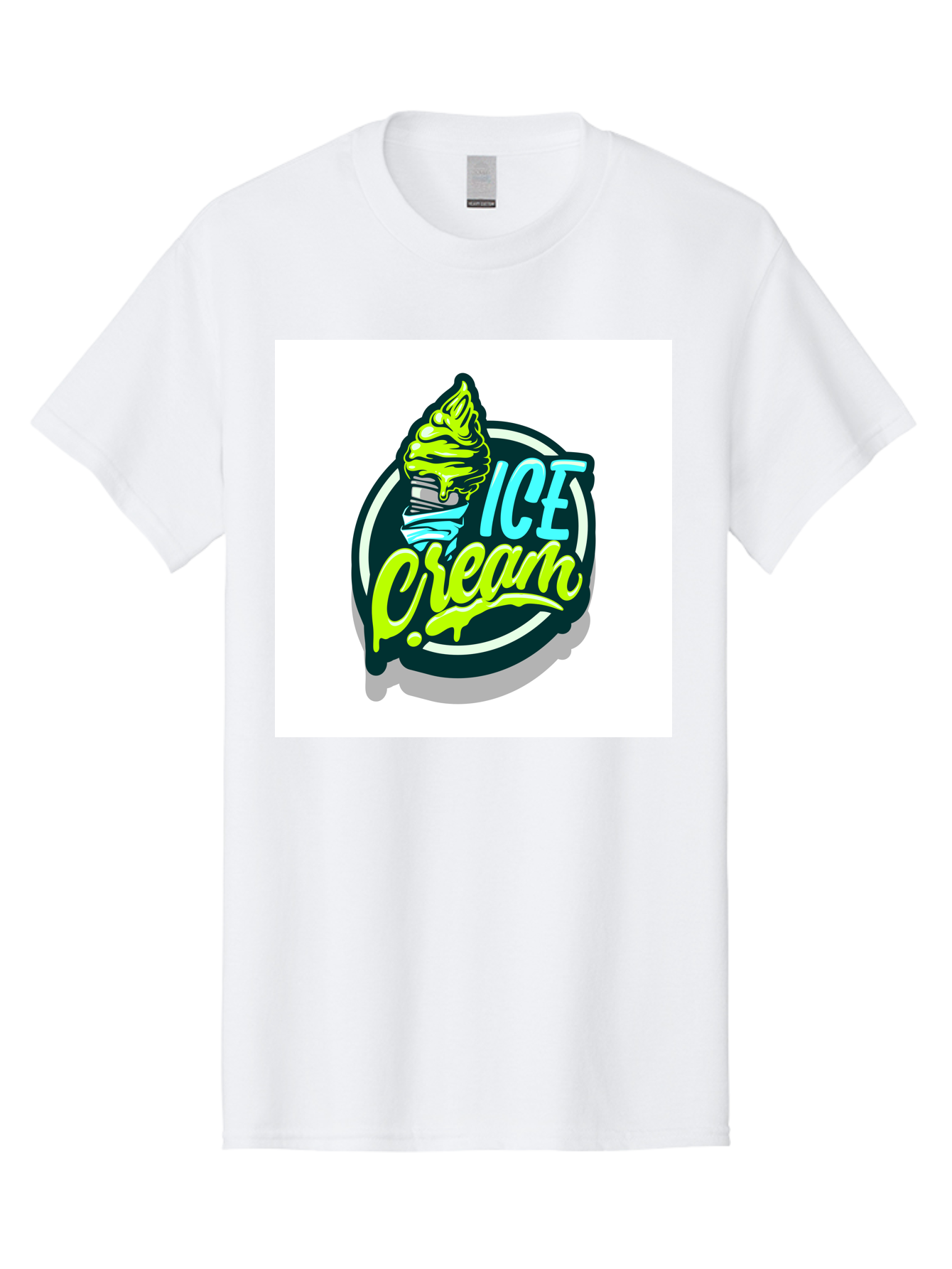 Ice-Cream Men'S Graphic Tee, 100% Cotton, Comfortable Casual Summer Wear, Machine Washable, Ice Cream Cone, Sweet Treats, Dessert Lovers, Frozen Yogurt, Creamy Texture, Colorful Graphics, Playful Design, Sweet Tooth, Indulgent Pleasures, Aab471