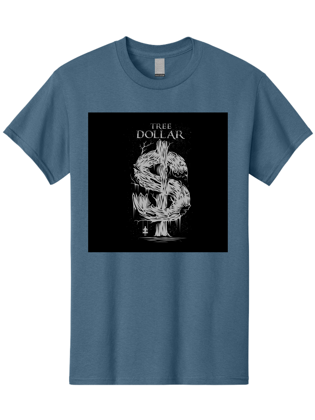 Tree-Dollar Men'S Graphic Tee, 100% Cotton, Comfortable Casual Summer Wear, Machine Washable, Dollar Sign Made Of Tree Branches, Wooden Currency Symbol, Environmental Finance, Eco-Friendly Money, Twisted Tree Trunk, Drip Art, Aab491