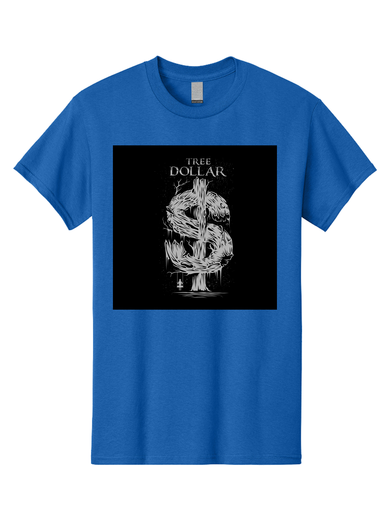 Tree-Dollar Men'S Graphic Tee, 100% Cotton, Comfortable Casual Summer Wear, Machine Washable, Dollar Sign Made Of Tree Branches, Wooden Currency Symbol, Environmental Finance, Eco-Friendly Money, Twisted Tree Trunk, Drip Art, Aab491