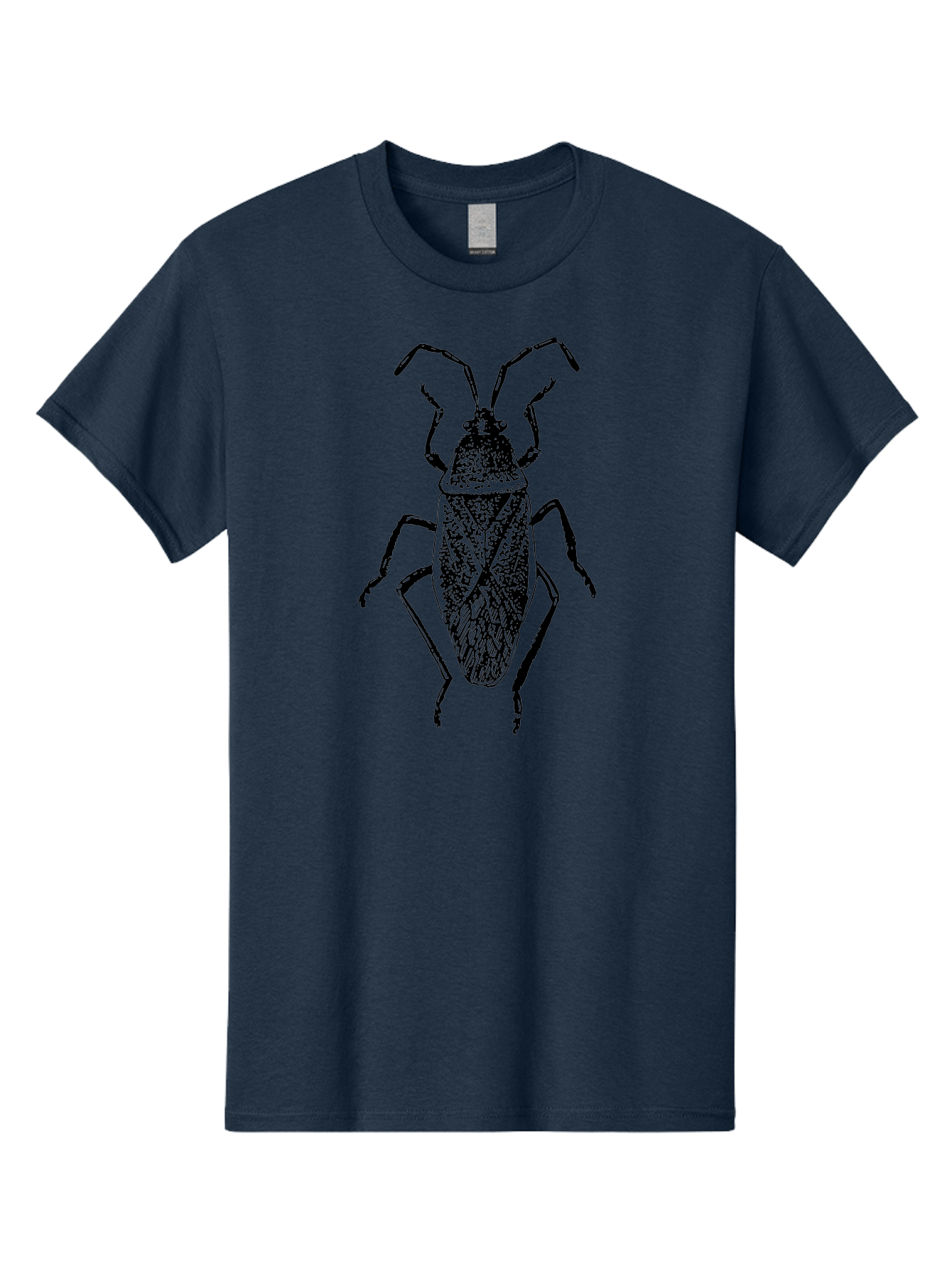 Assassin-Bug Men'S Graphic Tee, 100% Cotton, Comfortable Casual Summer Wear, Machine Washable, Assassin Bug, Insect Anatomy, Entomology Art, Detailed Illustration, Black And Green, Vintage Style, Insect Wings, Bug Legs, Creepy Crawlers Aab497
