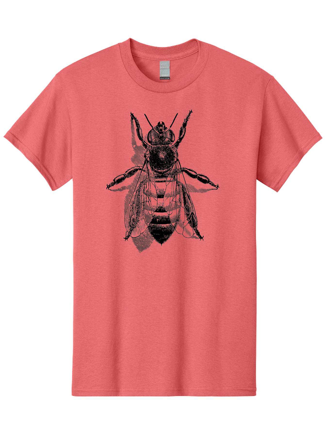 Bee-1 Men'S Graphic Tee, 100% Cotton, Comfortable Casual Summer Wear, Machine Washable, Honey Bee, Insect Anatomy, Detailed Illustration, Black And Green, Bee Species, Entomology Art, Wildlife Graphics, Nature Illustration, Detailed Drawing Aab498