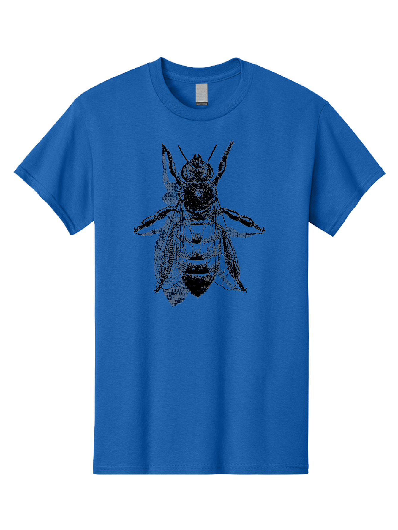 Bee-1 Men'S Graphic Tee, 100% Cotton, Comfortable Casual Summer Wear, Machine Washable, Honey Bee, Insect Anatomy, Detailed Illustration, Black And Green, Bee Species, Entomology Art, Wildlife Graphics, Nature Illustration, Detailed Drawing Aab498