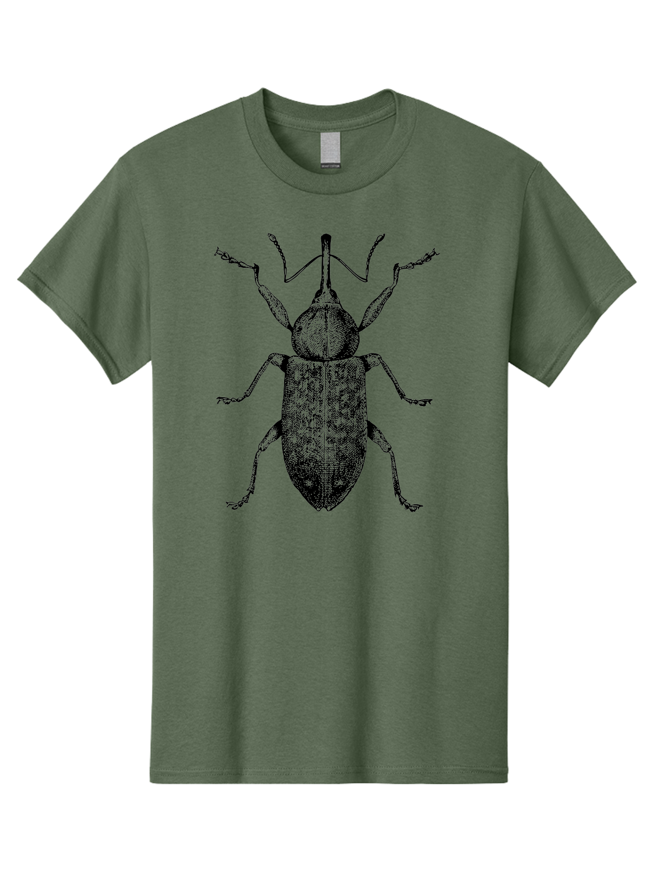 Beetle-2 Men'S Graphic Tee, 100% Cotton, Comfortable Casual Summer Wear, Machine Washable, Boll Weevil, Insect Illustration, Detailed Artwork, Weevil Species, Agricultural Pest, Entomology Art, Black And Green Illustration, Intricate Design Aab505