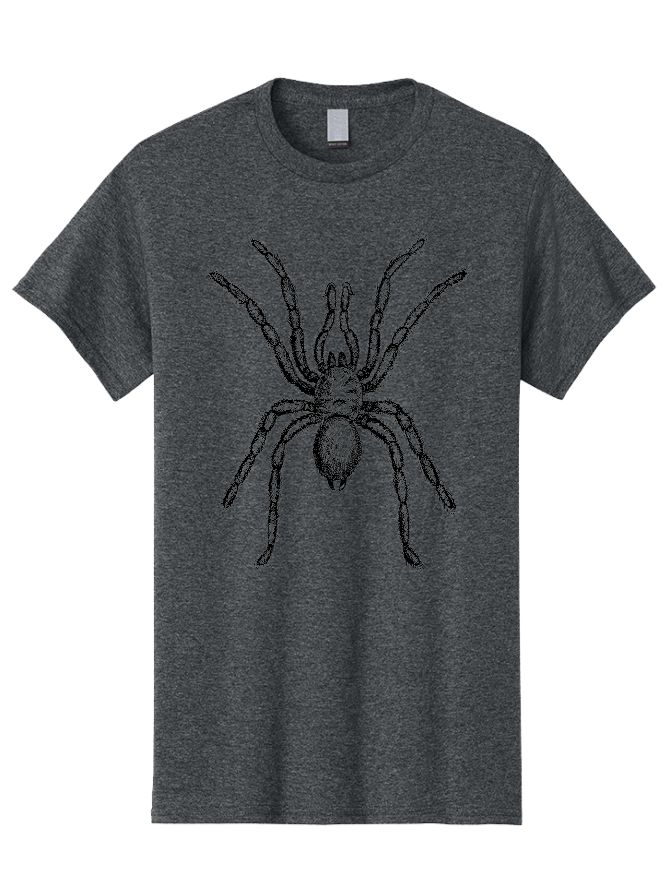 Black-Widow Men'S Graphic Tee, 100% Cotton, Comfortable Casual Summer Wear, Machine Washable, Black Widow Spider, Arachnid, Eight Legs, Venomous Spider, Spider Illustration, Detailed Drawing, Black And Green, Spider Art Aab511