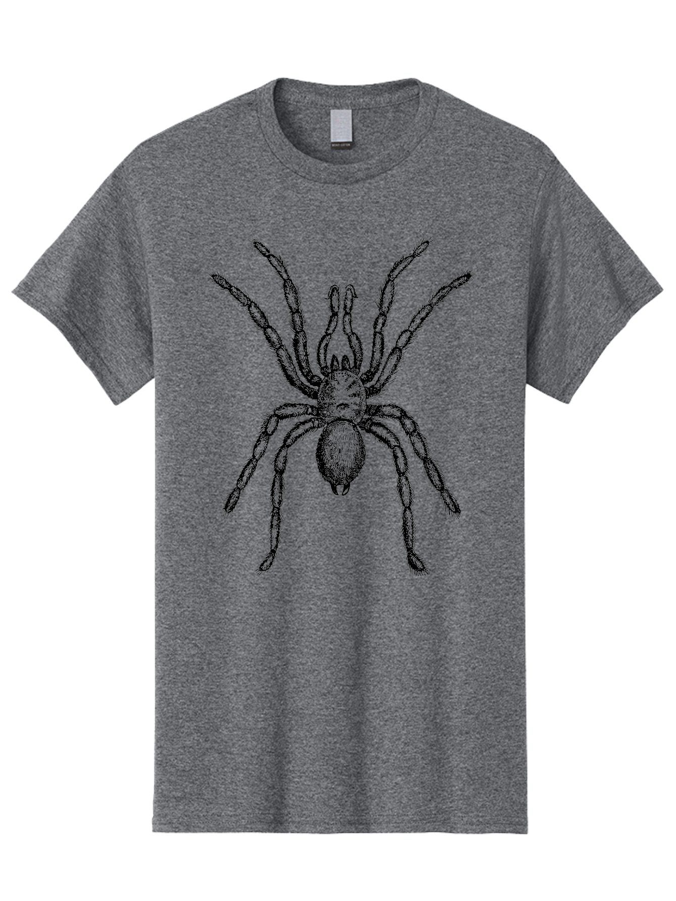 Black-Widow Men'S Graphic Tee, 100% Cotton, Comfortable Casual Summer Wear, Machine Washable, Black Widow Spider, Arachnid, Eight Legs, Venomous Spider, Spider Illustration, Detailed Drawing, Black And Green, Spider Art Aab511