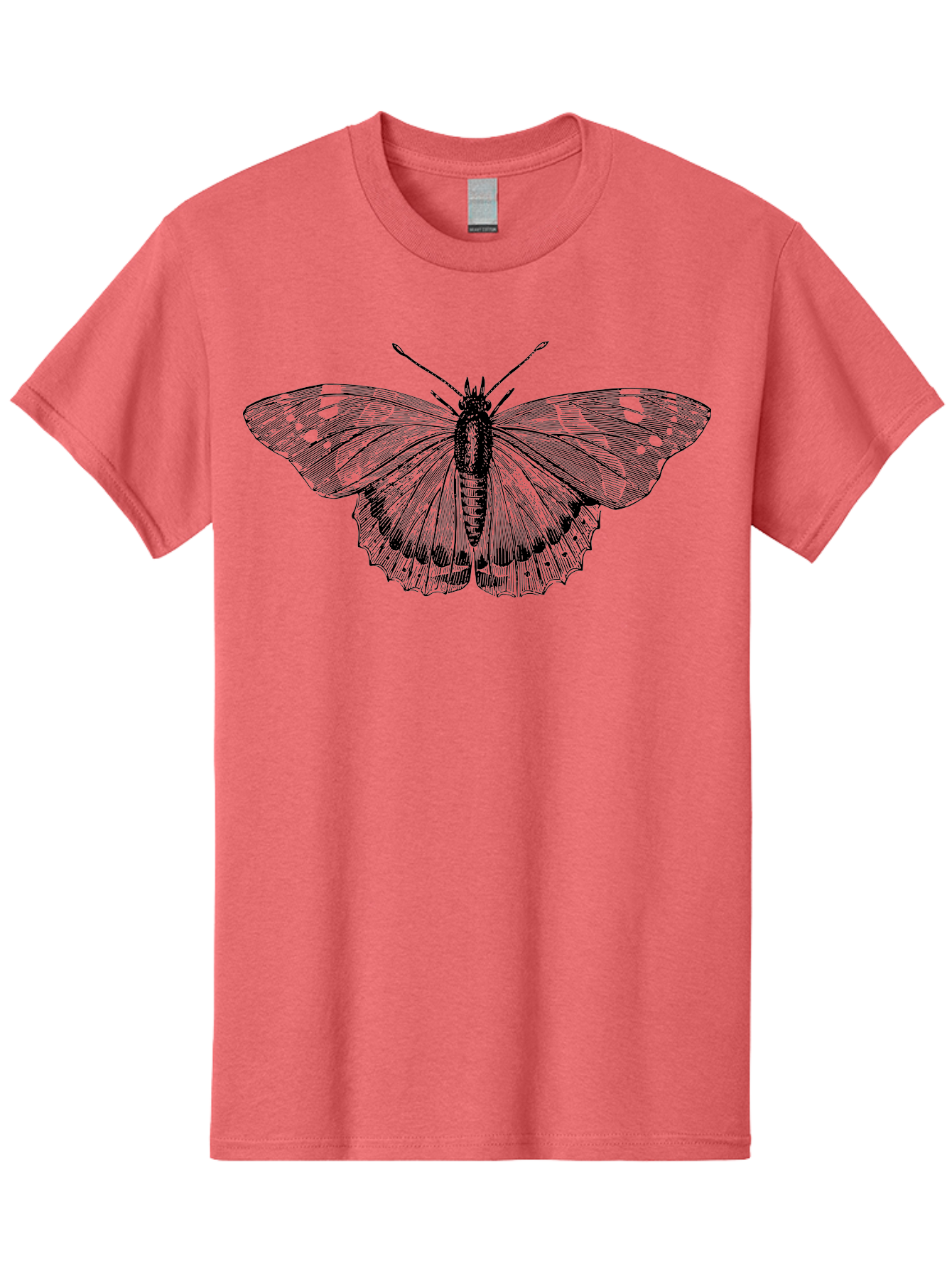 Butterfly-1 Men'S Graphic Tee, 100% Cotton, Comfortable Casual Summer Wear, Machine Washable, Butterfly With Open Wings, Detailed Illustration, Insect Art, Wing Patterns, Insect Anatomy, Natural Design, Delicate Lines Aab513