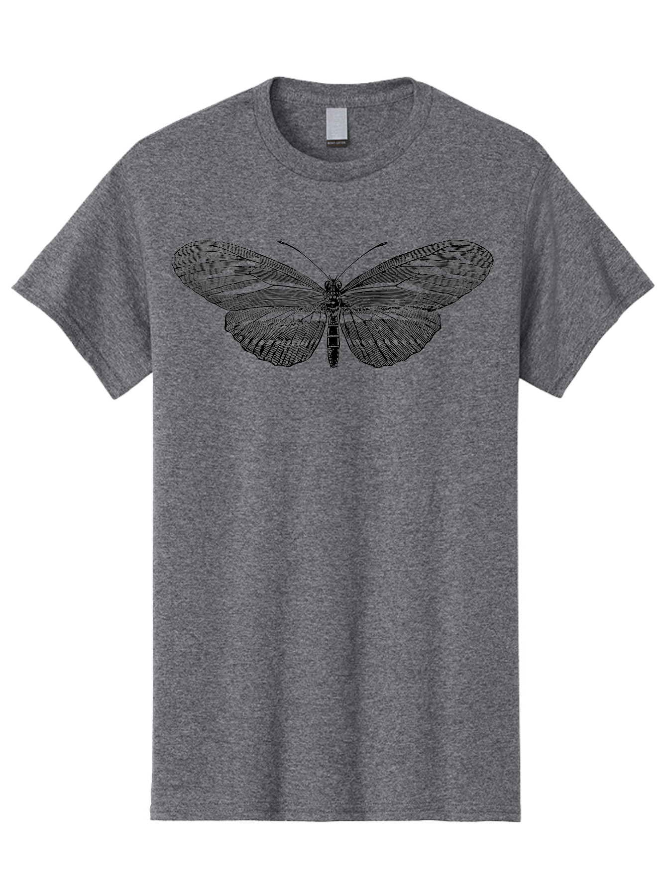 Butterfly-Silhouette-1 Men'S Graphic Tee, 100% Cotton, Comfortable Casual Summer Wear, Machine Washable, Delicate Butterfly, Intricate Details, Transparent Wings, Abstract Art, Insect Close-Up, Graphic Design Aab515