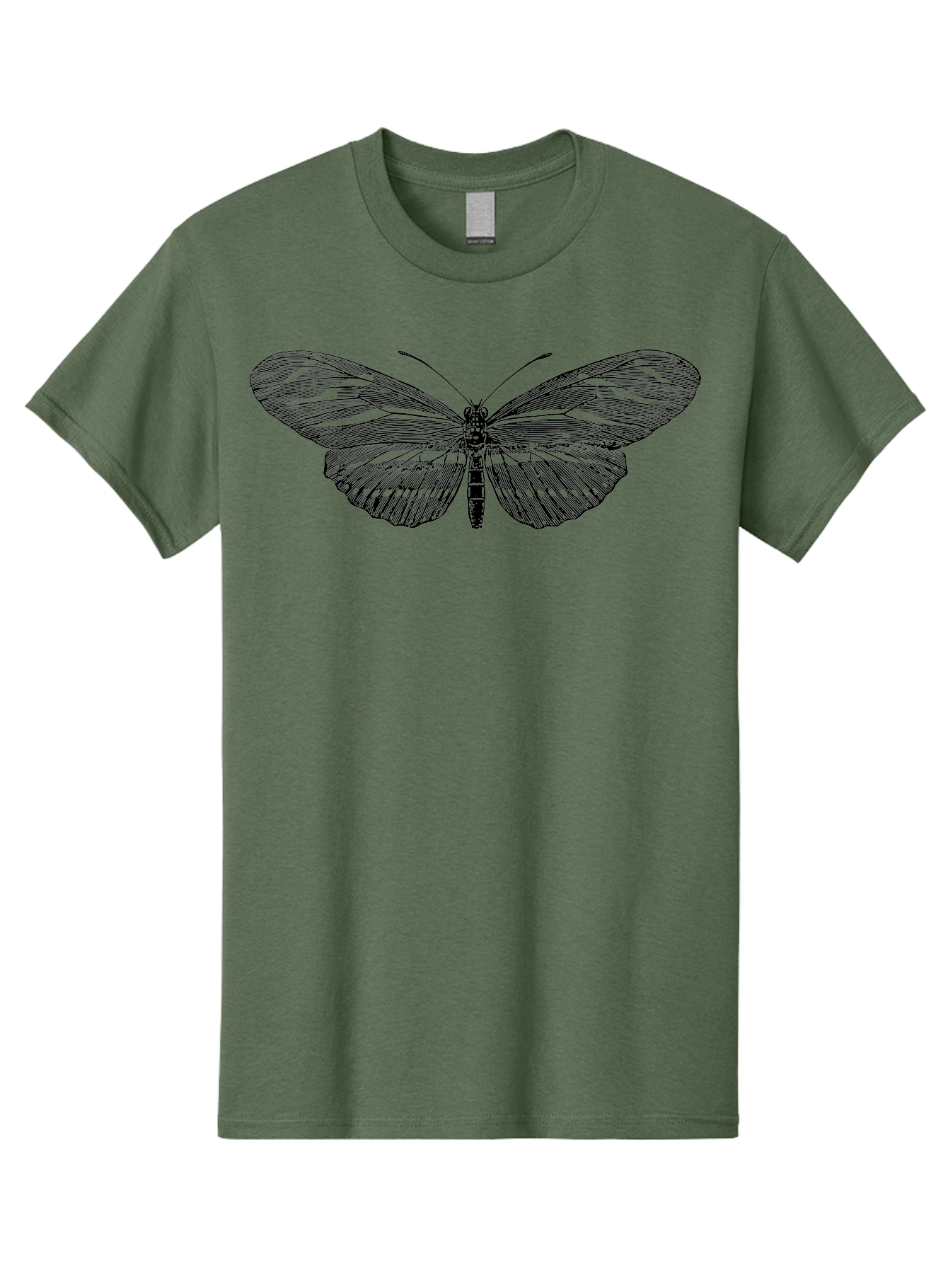 Butterfly-Silhouette-1 Men'S Graphic Tee, 100% Cotton, Comfortable Casual Summer Wear, Machine Washable, Delicate Butterfly, Intricate Details, Transparent Wings, Abstract Art, Insect Close-Up, Graphic Design Aab515