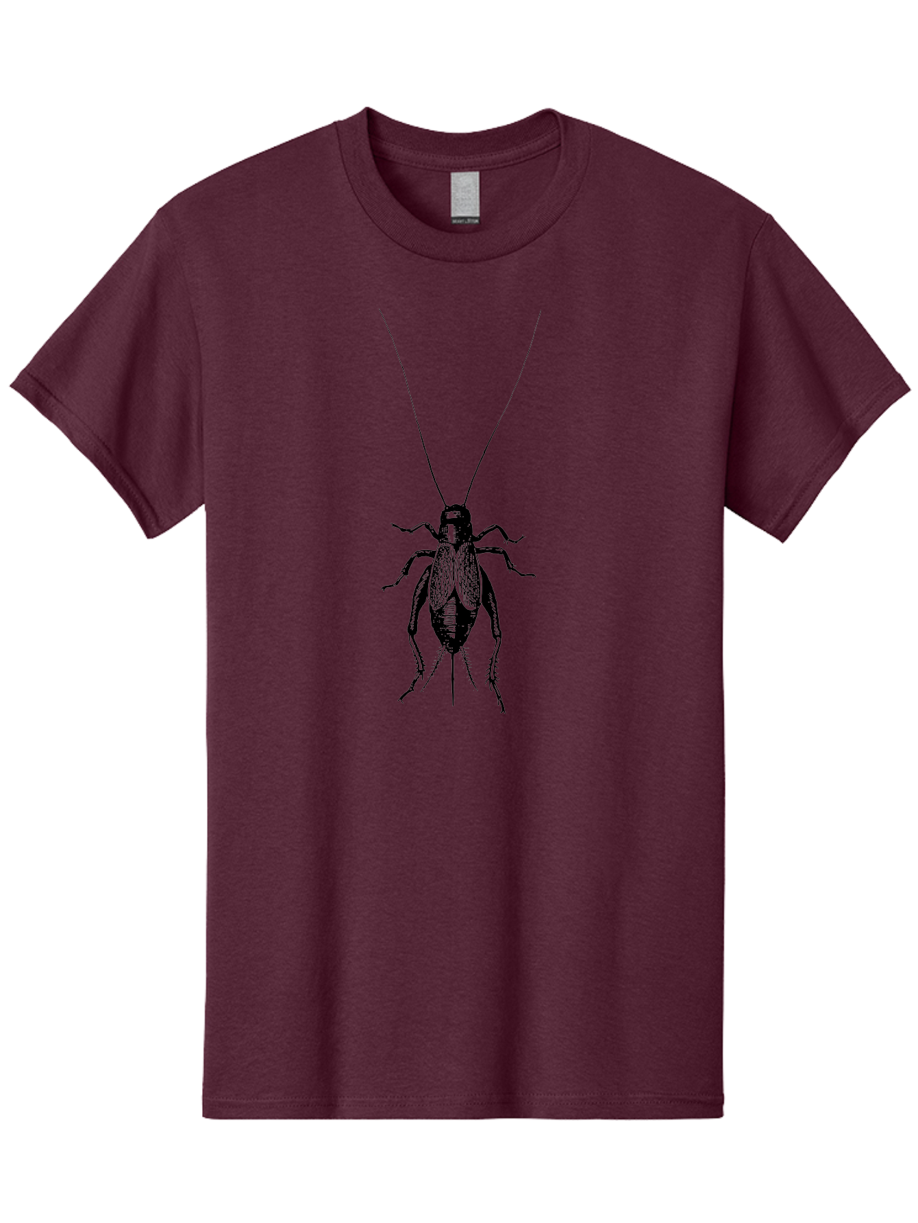 Cricket-1 Men'S Graphic Tee, 100% Cotton, Comfortable Casual Summer Wear, Machine Washable, Black Cockroach, Insect Silhouette, Detailed Illustration, Creepy Crawlies, Entomology Art, Bug Graphics, Vector Design, Pest Control Imagery Aab524