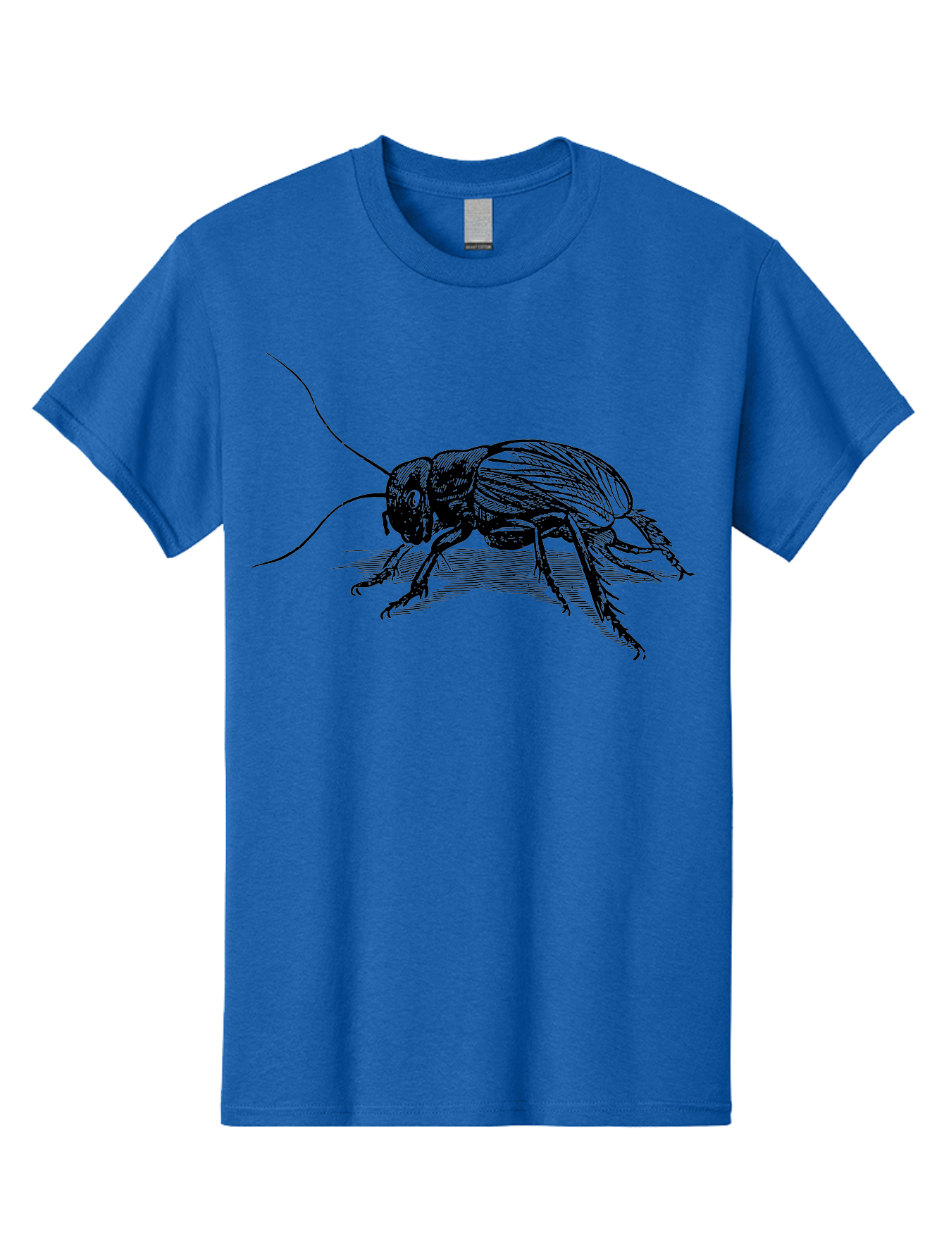 Cricket-2 Men'S Graphic Tee, 100% Cotton, Comfortable Casual Summer Wear, Machine Washable, Cricket Insect, Black Illustration, Detailed Drawing, Insect Anatomy, Entomology Art, Wildlife Illustration, Insect Wings, Long Antennae Aab525