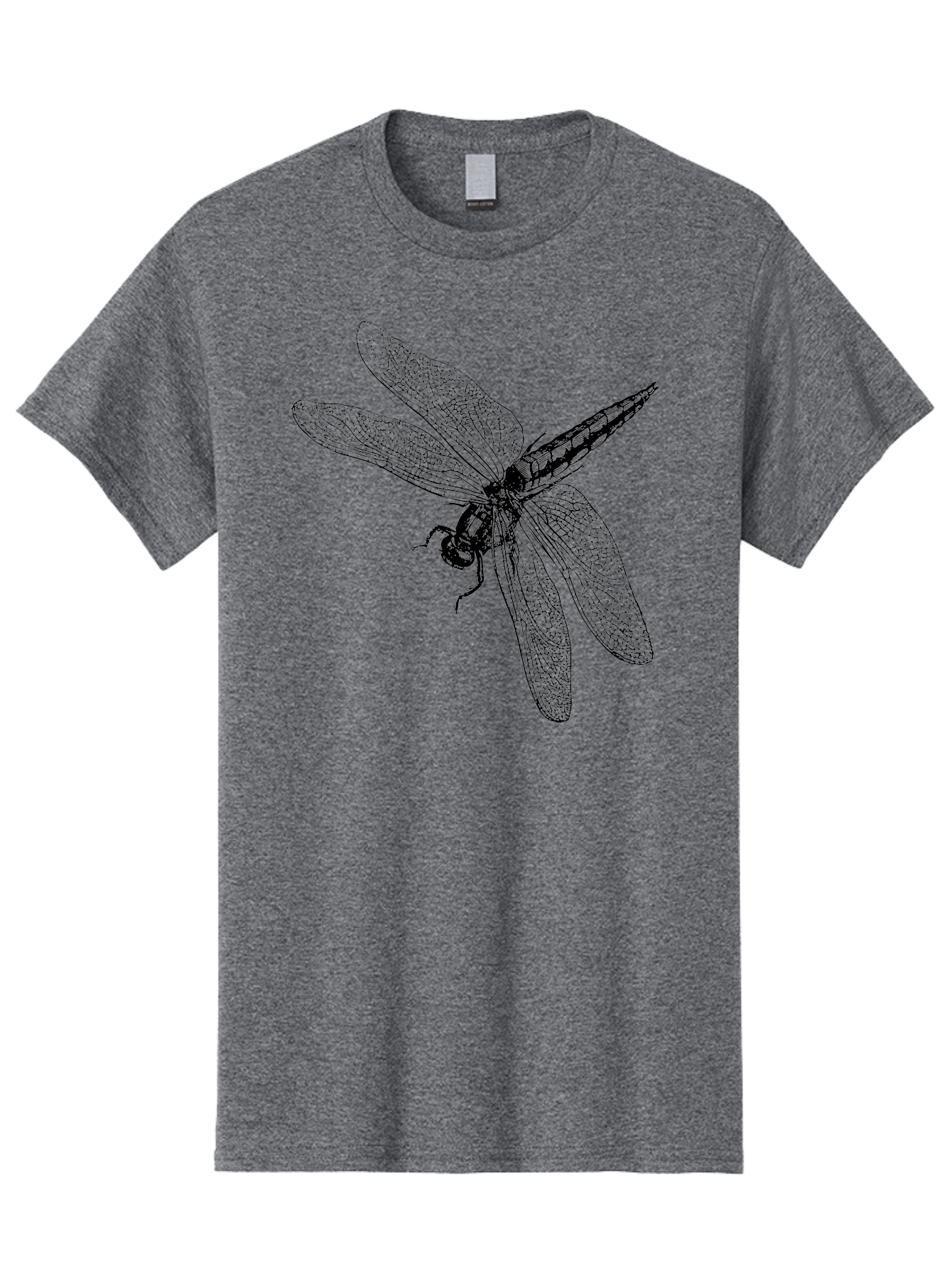 Dragonfly-1 Men'S Graphic Tee, 100% Cotton, Comfortable Casual Summer Wear, Machine Washable, Dragonfly Wings, Insect Art, Detailed Illustration, Black And Green, Wingspan, Dragonfly Species, Insect Anatomy, Delicate Patterns Aab528