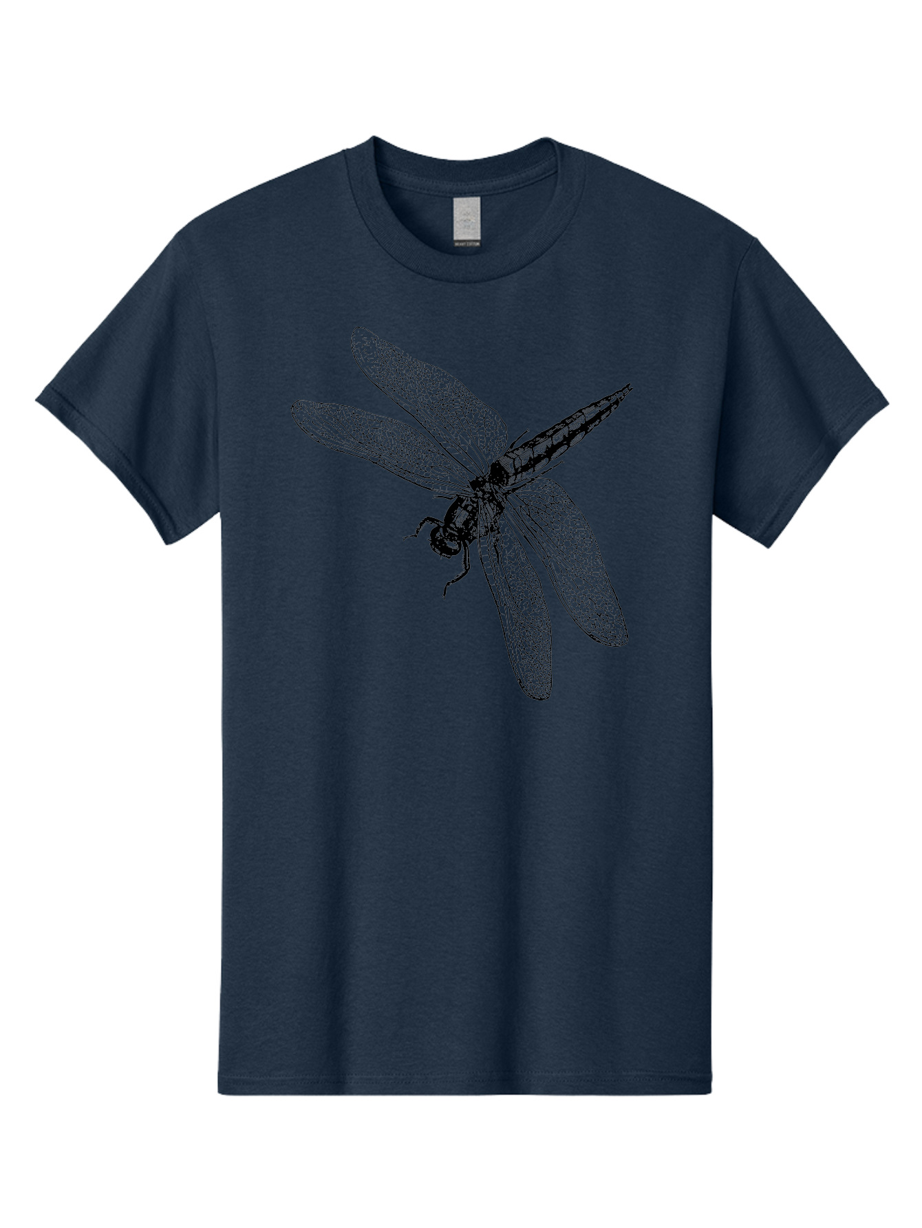 Dragonfly-1 Men'S Graphic Tee, 100% Cotton, Comfortable Casual Summer Wear, Machine Washable, Dragonfly Wings, Insect Art, Detailed Illustration, Black And Green, Wingspan, Dragonfly Species, Insect Anatomy, Delicate Patterns Aab528