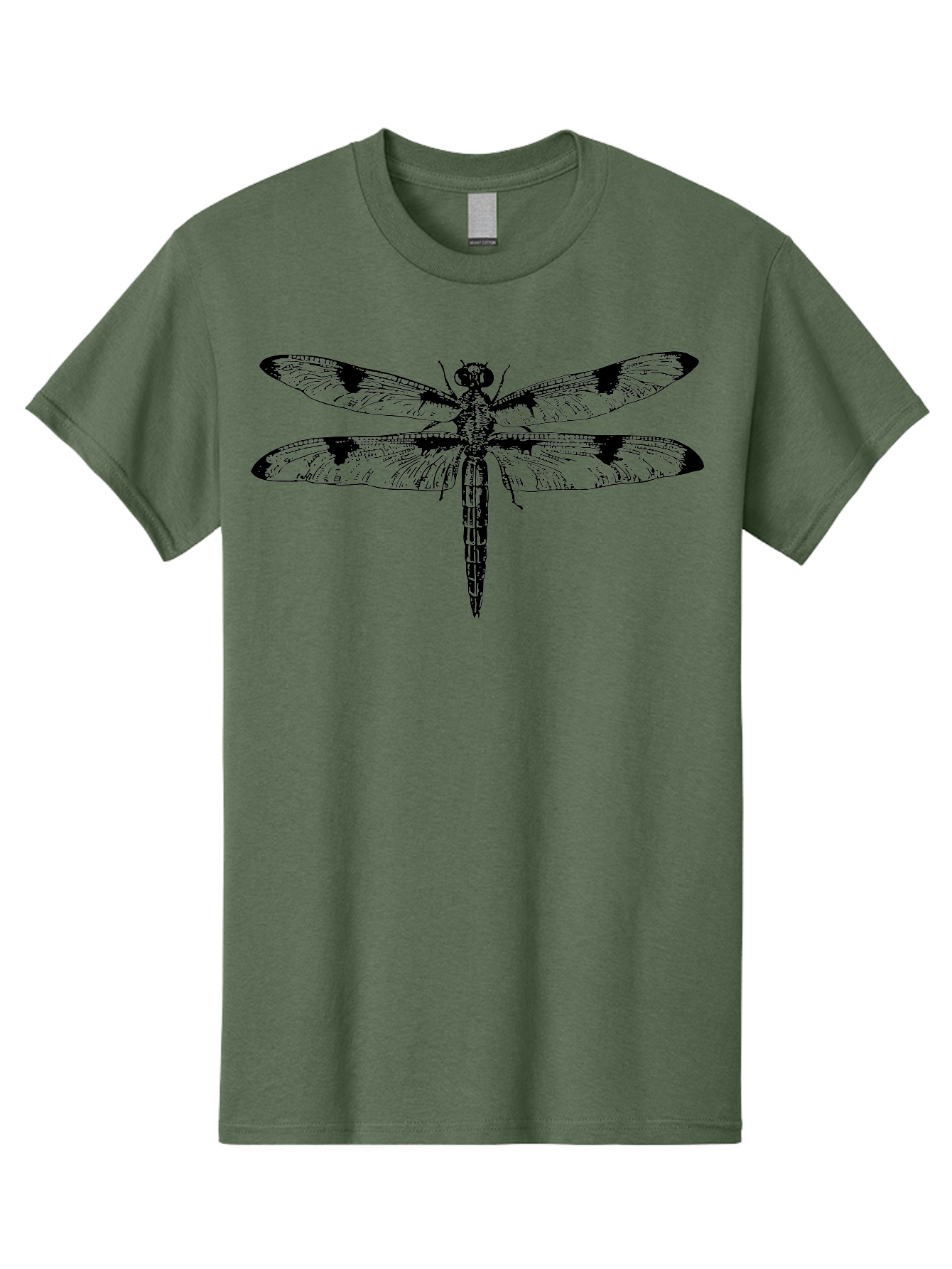 Dragonfly Men'S Graphic Tee, 100% Cotton, Comfortable Casual Summer Wear, Machine Washable, Black And White Dragonfly Art, Insect Illustration, Detailed Wings, Wildlife Artwork, Dragonfly Design, Nature Graphics Aab529