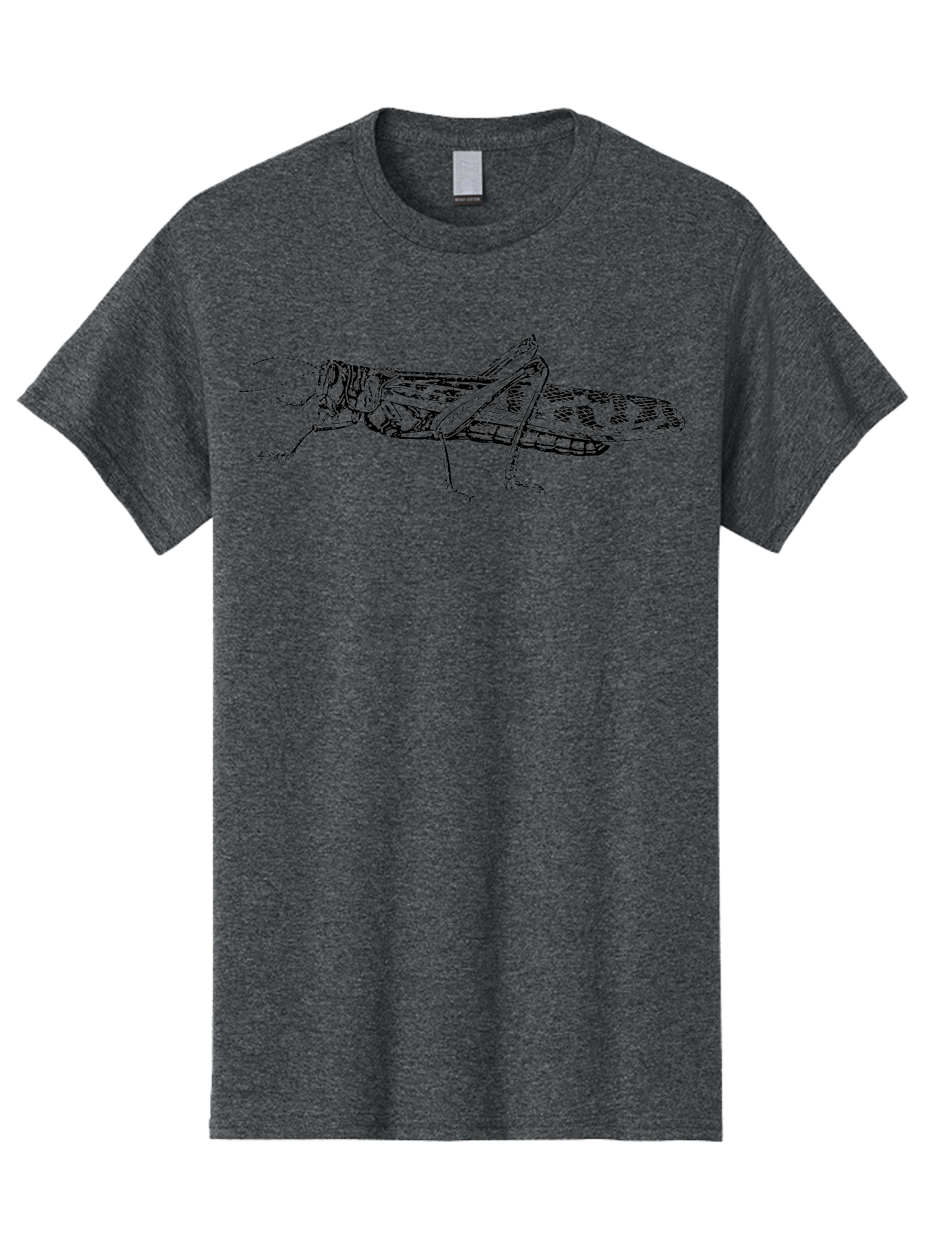 Grasshopper Men'S Graphic Tee, 100% Cotton, Comfortable Casual Summer Wear, Machine Washable, Detailed Illustration, Grasshopper, Insect, Entomology, Wildlife, Sketch Art, Black Lines, Detailed Drawing, Fauna, Zoology Aab537