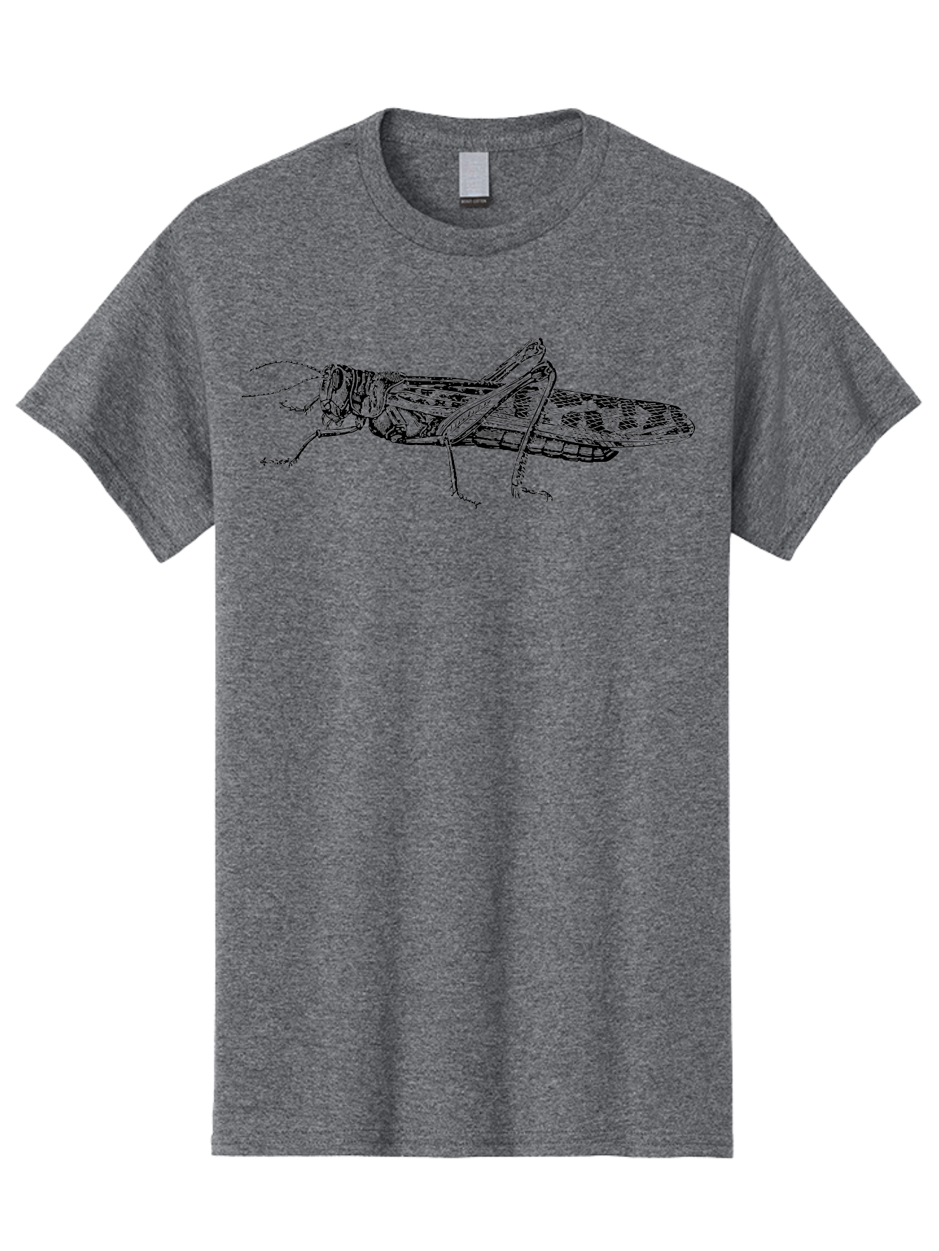 Grasshopper Men'S Graphic Tee, 100% Cotton, Comfortable Casual Summer Wear, Machine Washable, Detailed Illustration, Grasshopper, Insect, Entomology, Wildlife, Sketch Art, Black Lines, Detailed Drawing, Fauna, Zoology Aab537