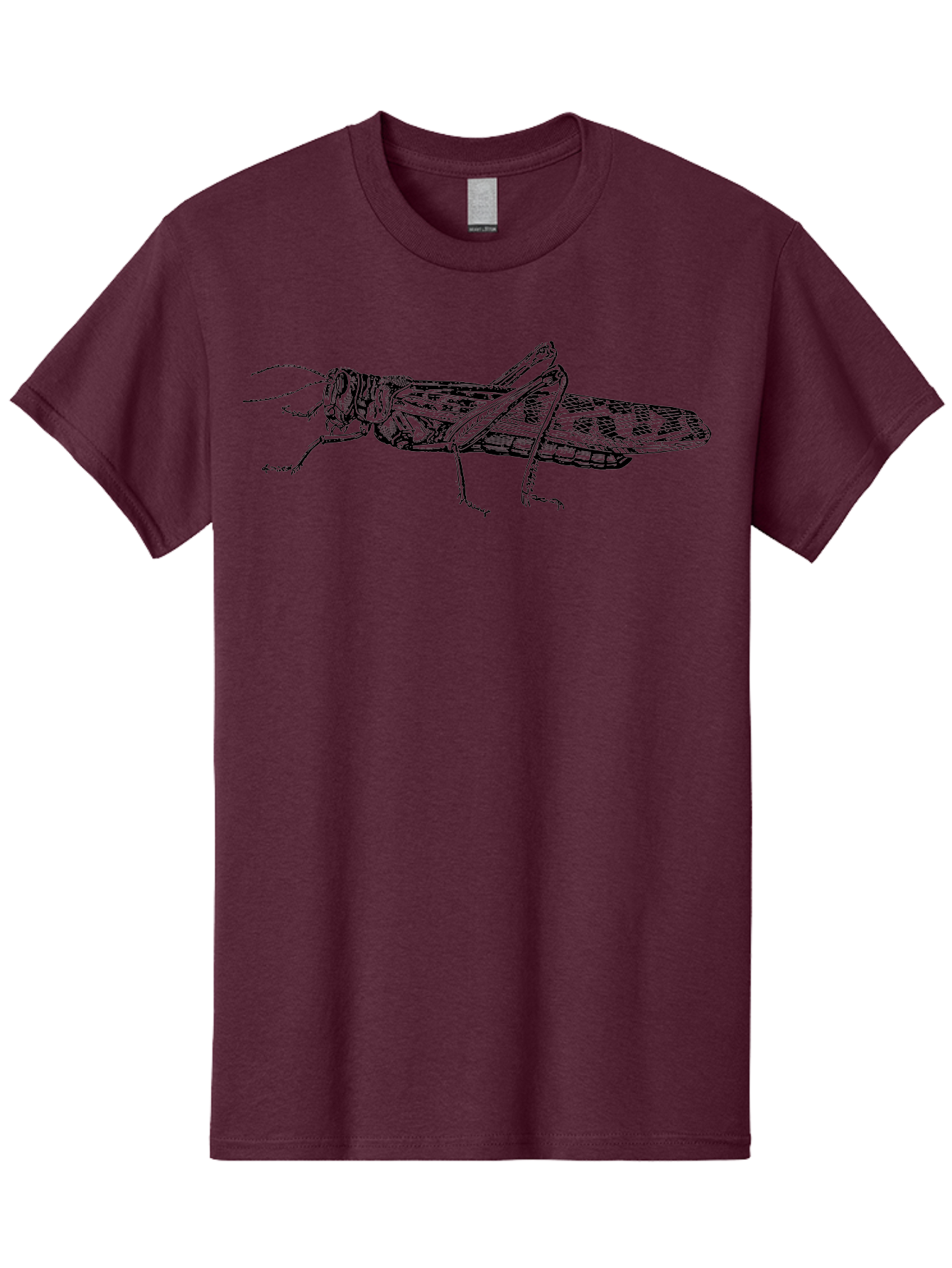 Grasshopper Men'S Graphic Tee, 100% Cotton, Comfortable Casual Summer Wear, Machine Washable, Detailed Illustration, Grasshopper, Insect, Entomology, Wildlife, Sketch Art, Black Lines, Detailed Drawing, Fauna, Zoology Aab537