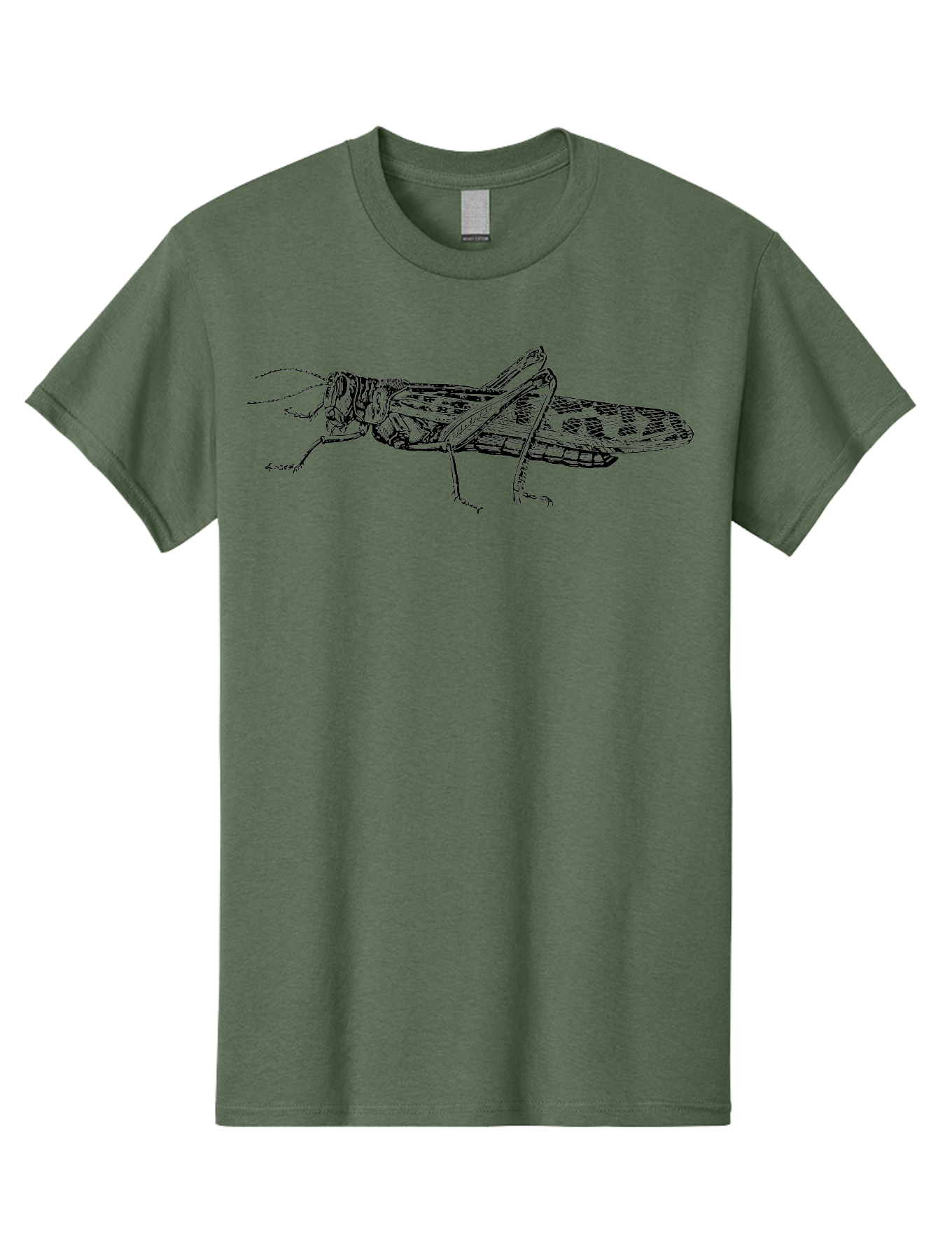 Grasshopper Men'S Graphic Tee, 100% Cotton, Comfortable Casual Summer Wear, Machine Washable, Detailed Illustration, Grasshopper, Insect, Entomology, Wildlife, Sketch Art, Black Lines, Detailed Drawing, Fauna, Zoology Aab537