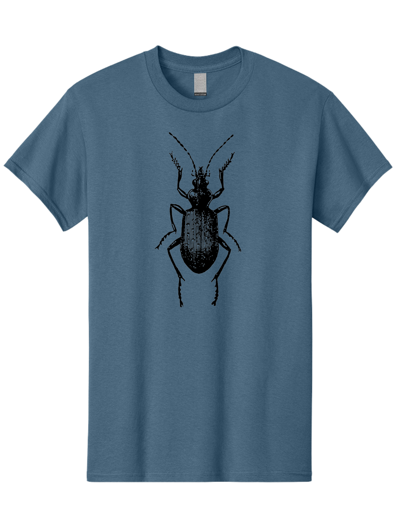 Ground-Beetle Men'S Graphic Tee, 100% Cotton, Comfortable Casual Summer Wear, Machine Washable, Black Beetle, Insect Silhouette, Detailed Illustration, Entomology Art, Bug Graphics, Six Legs, Antennae, Vector Design Aab538