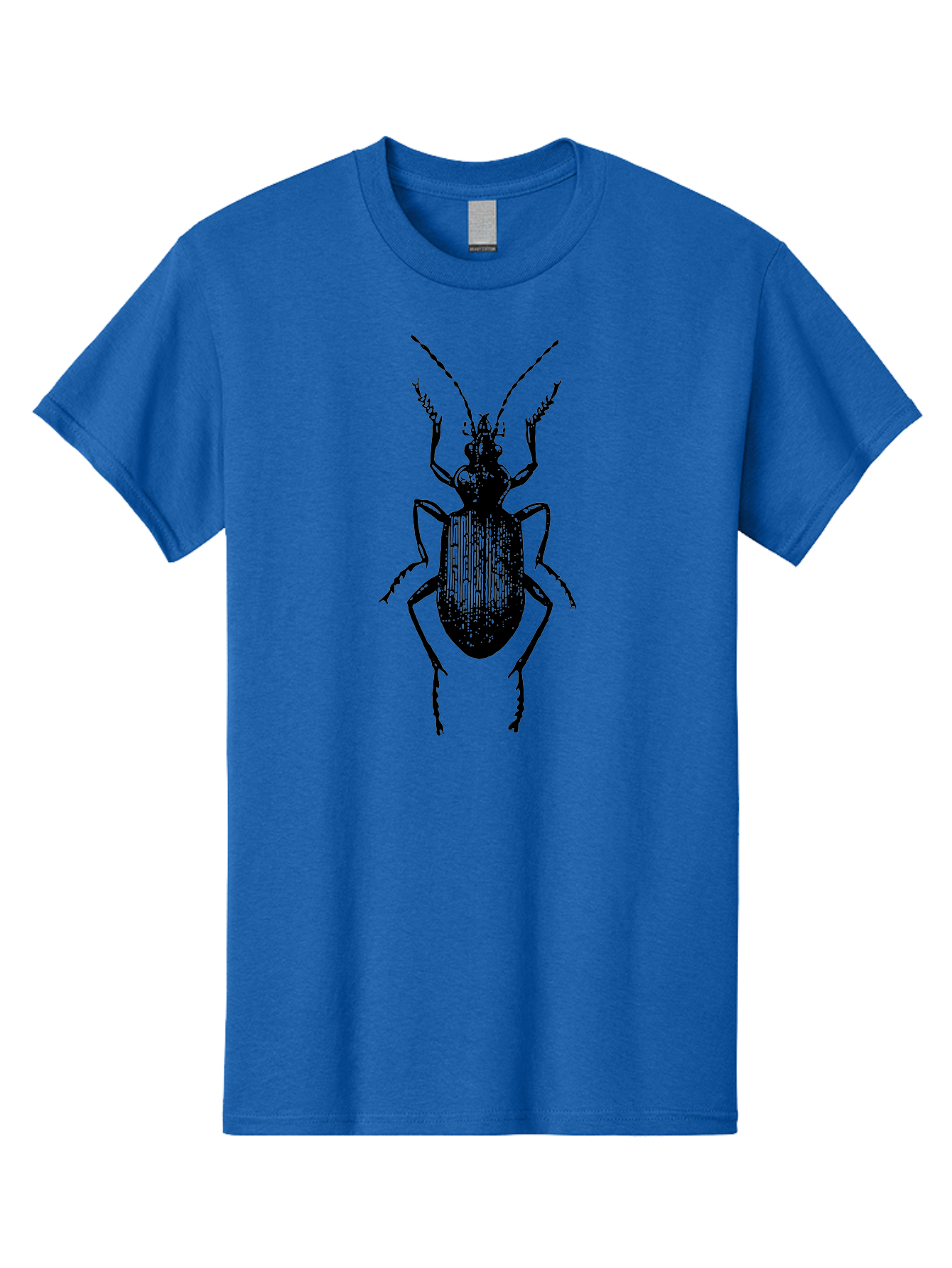 Ground-Beetle Men'S Graphic Tee, 100% Cotton, Comfortable Casual Summer Wear, Machine Washable, Black Beetle, Insect Silhouette, Detailed Illustration, Entomology Art, Bug Graphics, Six Legs, Antennae, Vector Design Aab538