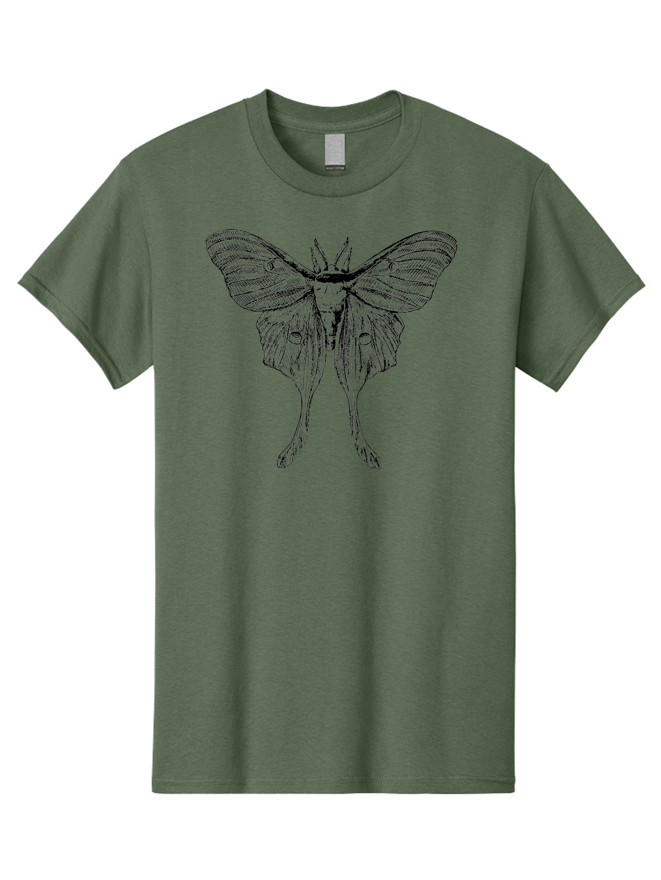 Luna-Moth Men'S Graphic Tee, 100% Cotton, Comfortable Casual Summer Wear, Machine Washable, Luna Moth, Insect Art, Entomology Illustration, Detailed Drawing, Natural History Art, Wingspan, Nocturnal Creature, Gothic Aesthetic, Aab543