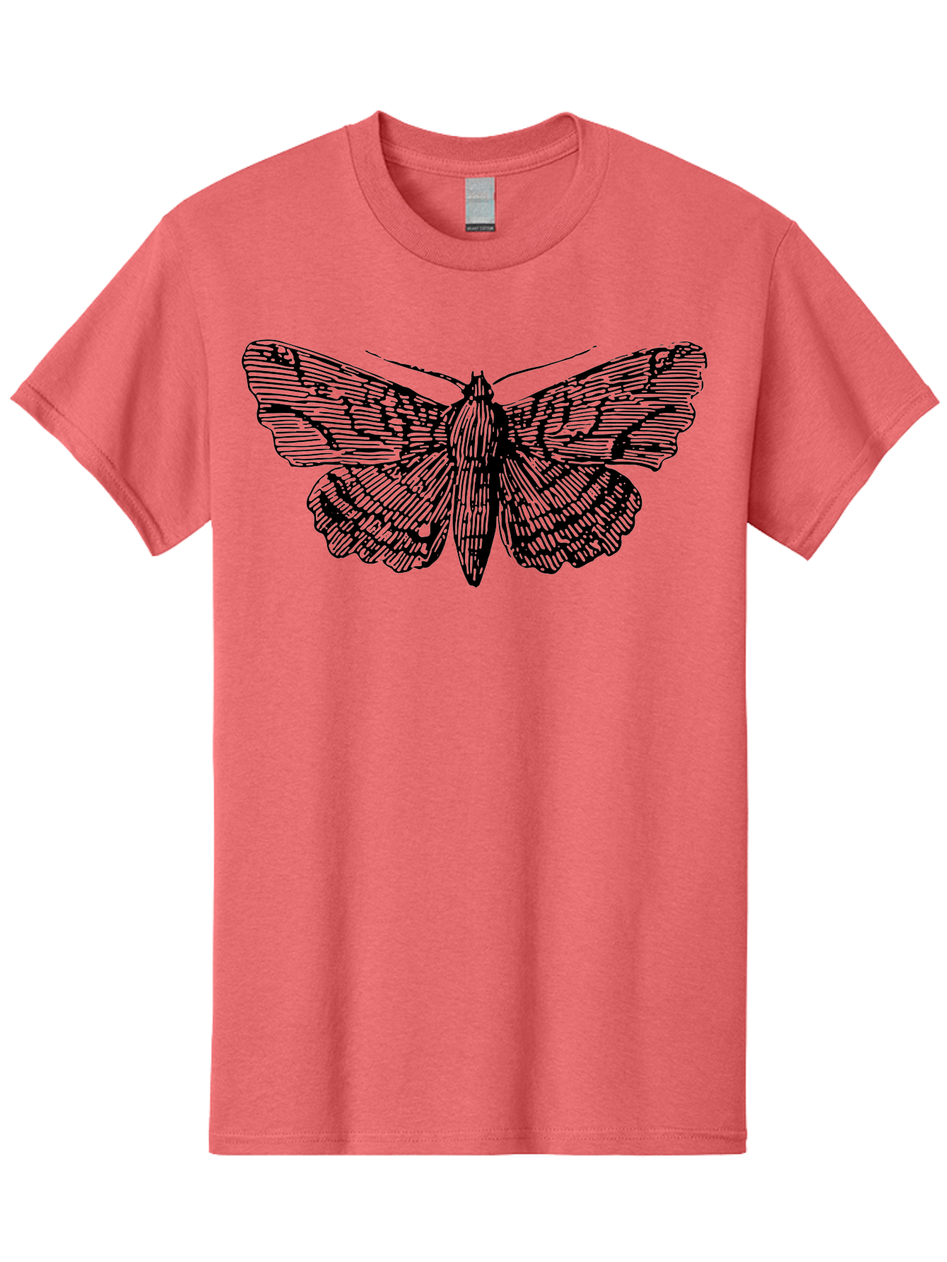 Moth-1 Men'S Graphic Tee, 100% Cotton, Comfortable Casual Summer Wear, Machine Washable, Moth Illustration, Insect Art, Black And Green, Detailed Drawing, Line Art, Entomology, Wing Patterns, Nocturnal Creature, Delicate Features Aab546