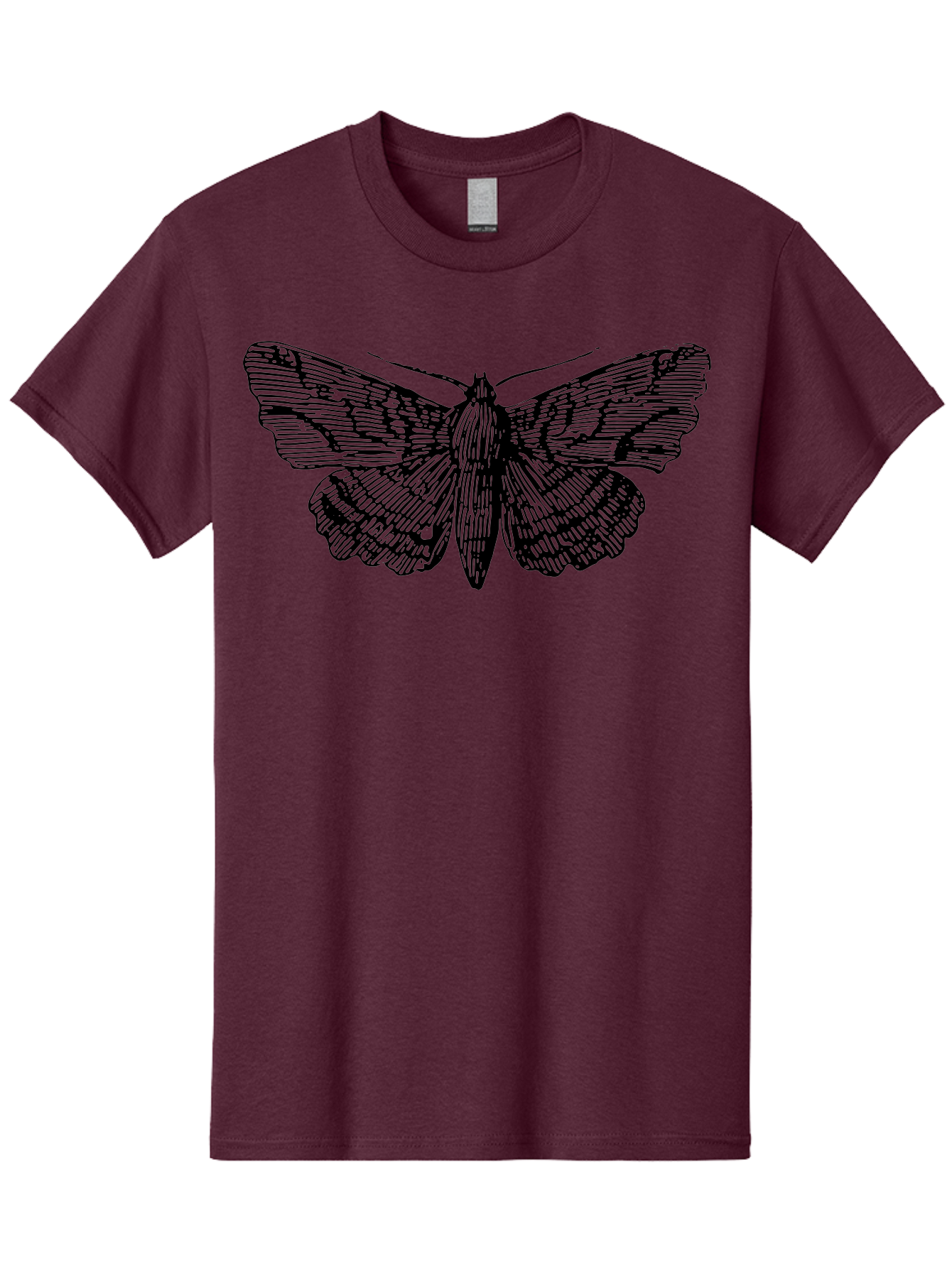 Moth-1 Men'S Graphic Tee, 100% Cotton, Comfortable Casual Summer Wear, Machine Washable, Moth Illustration, Insect Art, Black And Green, Detailed Drawing, Line Art, Entomology, Wing Patterns, Nocturnal Creature, Delicate Features Aab546