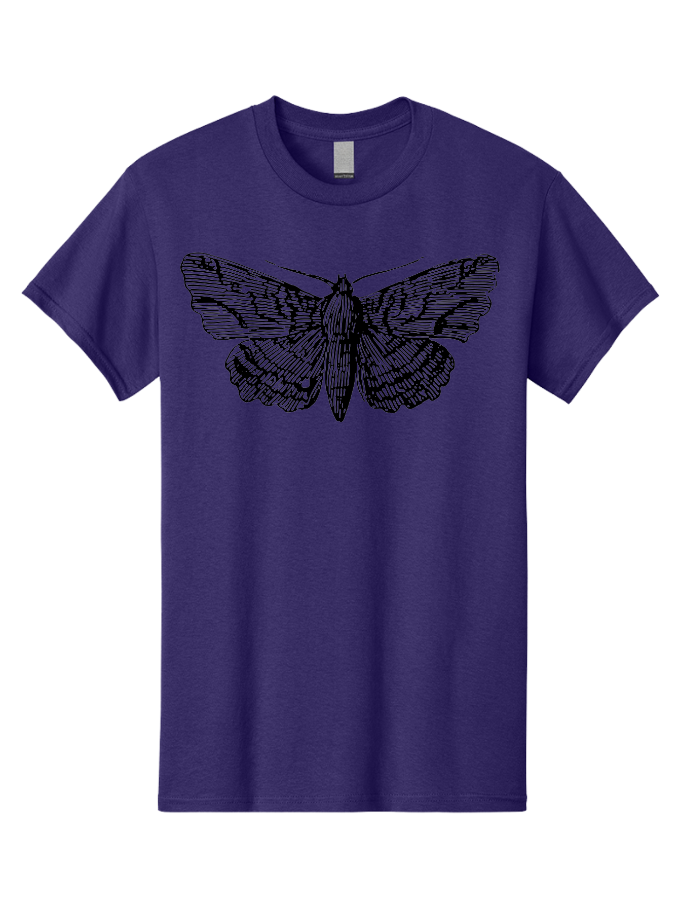Moth-1 Men'S Graphic Tee, 100% Cotton, Comfortable Casual Summer Wear, Machine Washable, Moth Illustration, Insect Art, Black And Green, Detailed Drawing, Line Art, Entomology, Wing Patterns, Nocturnal Creature, Delicate Features Aab546