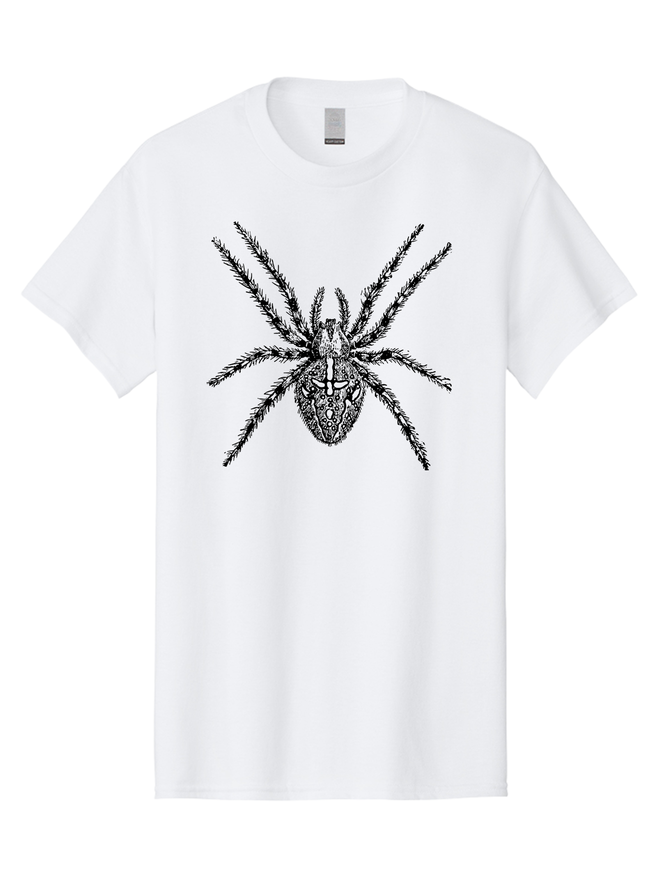 Spider-Tattoo Men'S Graphic Tee, 100% Cotton, Comfortable Casual Summer Wear, Machine Washable, Spider Art, Creepy Crawlies, Arachnid Illustration, Intricate Details, Spider Legs, Black And Green, Spider Design, Gothic Art Aab553