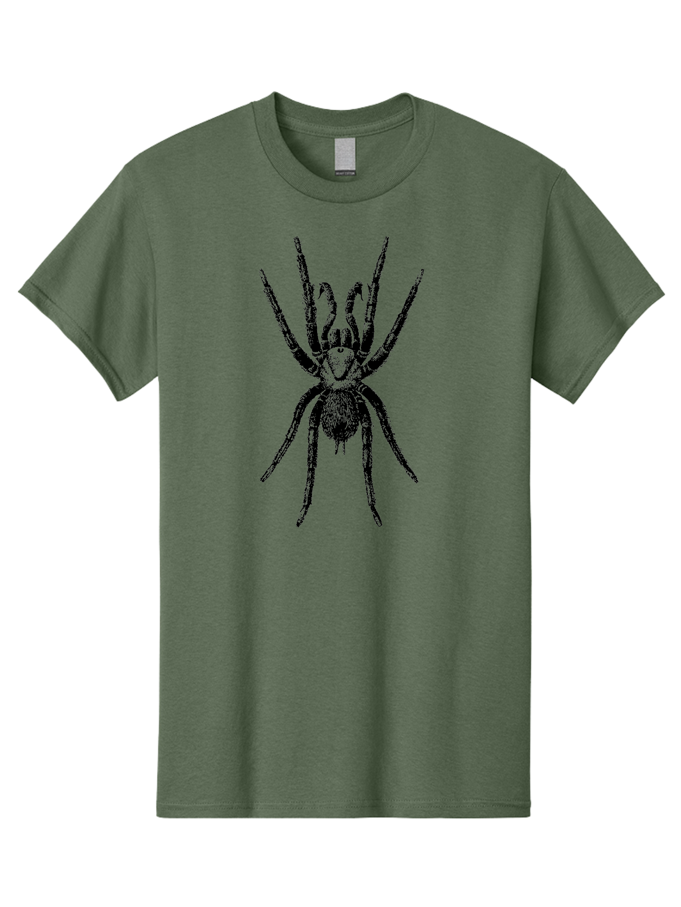 Spider Men'S Graphic Tee, 100% Cotton, Comfortable Casual Summer Wear, Machine Washable, Black Widow Spider, Arachnid, Eight Legs, Spider Silhouette, Arachnophobia, Black And Green, Creepy Crawlers, Spider Graphics, Dark Art Aab554
