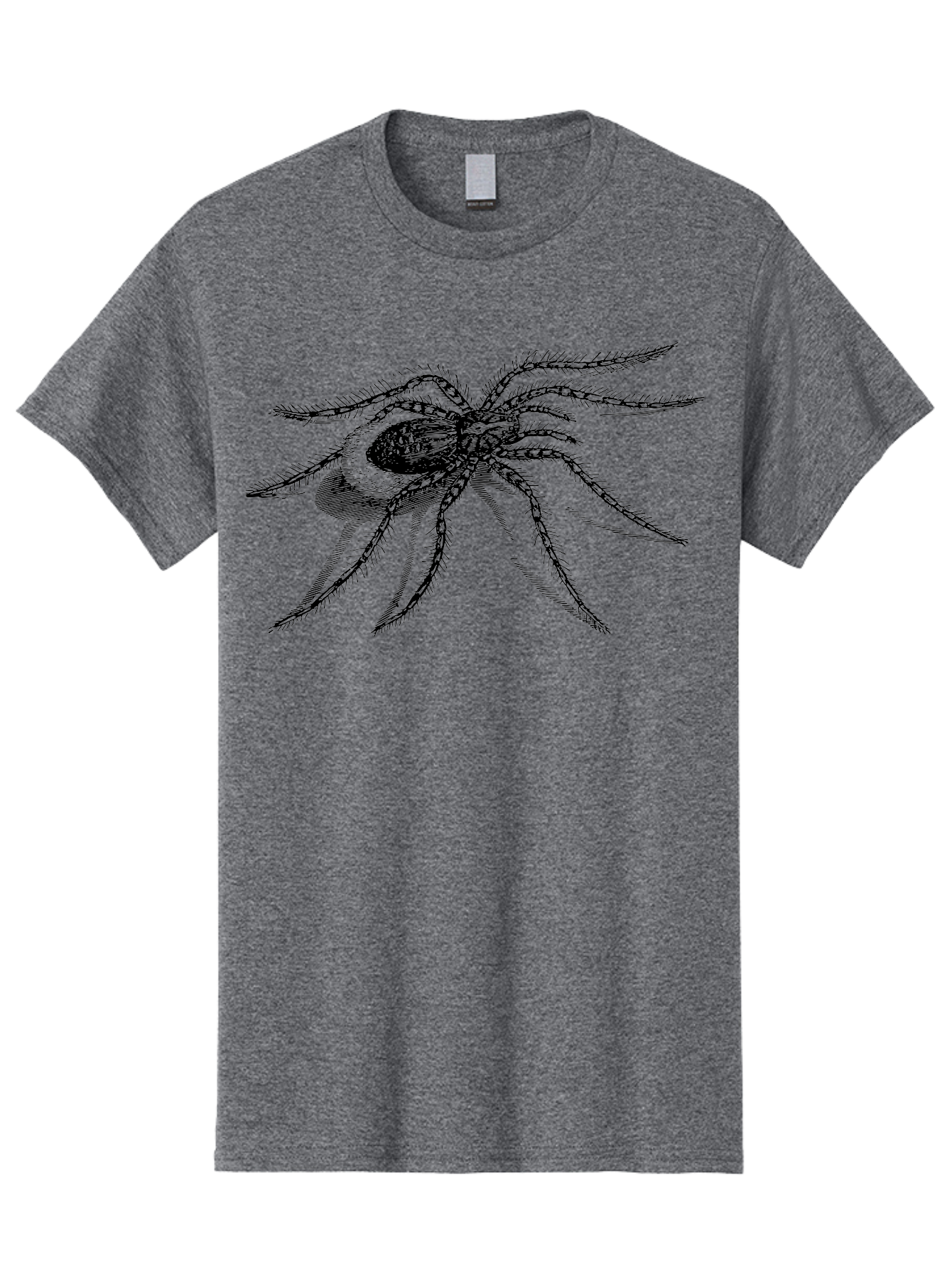 Tarantula-1 Men'S Graphic Tee, 100% Cotton, Comfortable Casual Summer Wear, Machine Washable, Black Spider, Spider Illustration, Arachnid Art, Creepy Crawlers, Eight-Legged Creature, Spider Graphics, Arachnophobia, Spider Silhouette Aab557