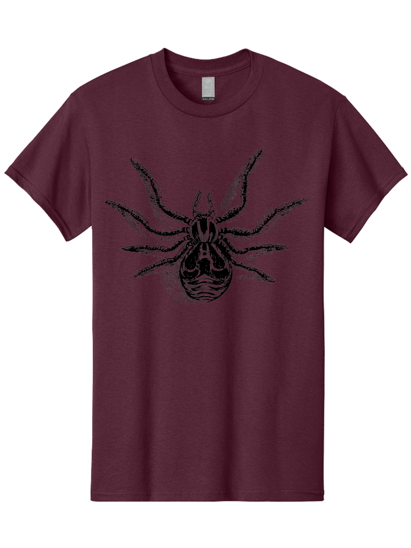 Tarantula Men'S Graphic Tee, 100% Cotton, Comfortable Casual Summer Wear, Machine Washable, Tarantula, Spider Illustration, Arachnid Art, Black And Green Design, Creepy Crawlers, Spider Graphics, Detailed Drawing, Spider Legs Aab558